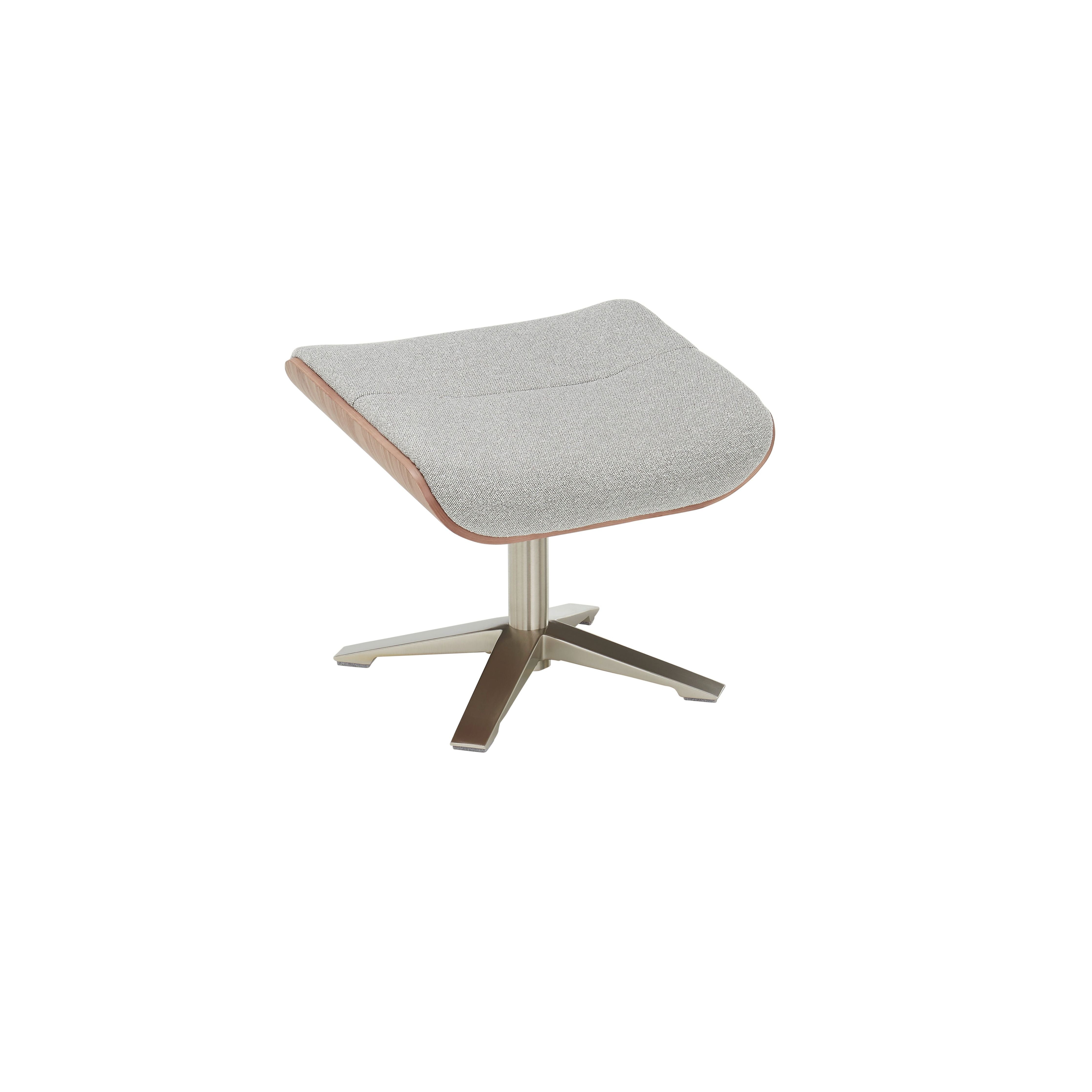 Amasra Loungesessel Mit Hocker Bouclé Lake Stoff 100 Prozent Polyester 360 Grad Drehbar Easy Glider Kopfstütze