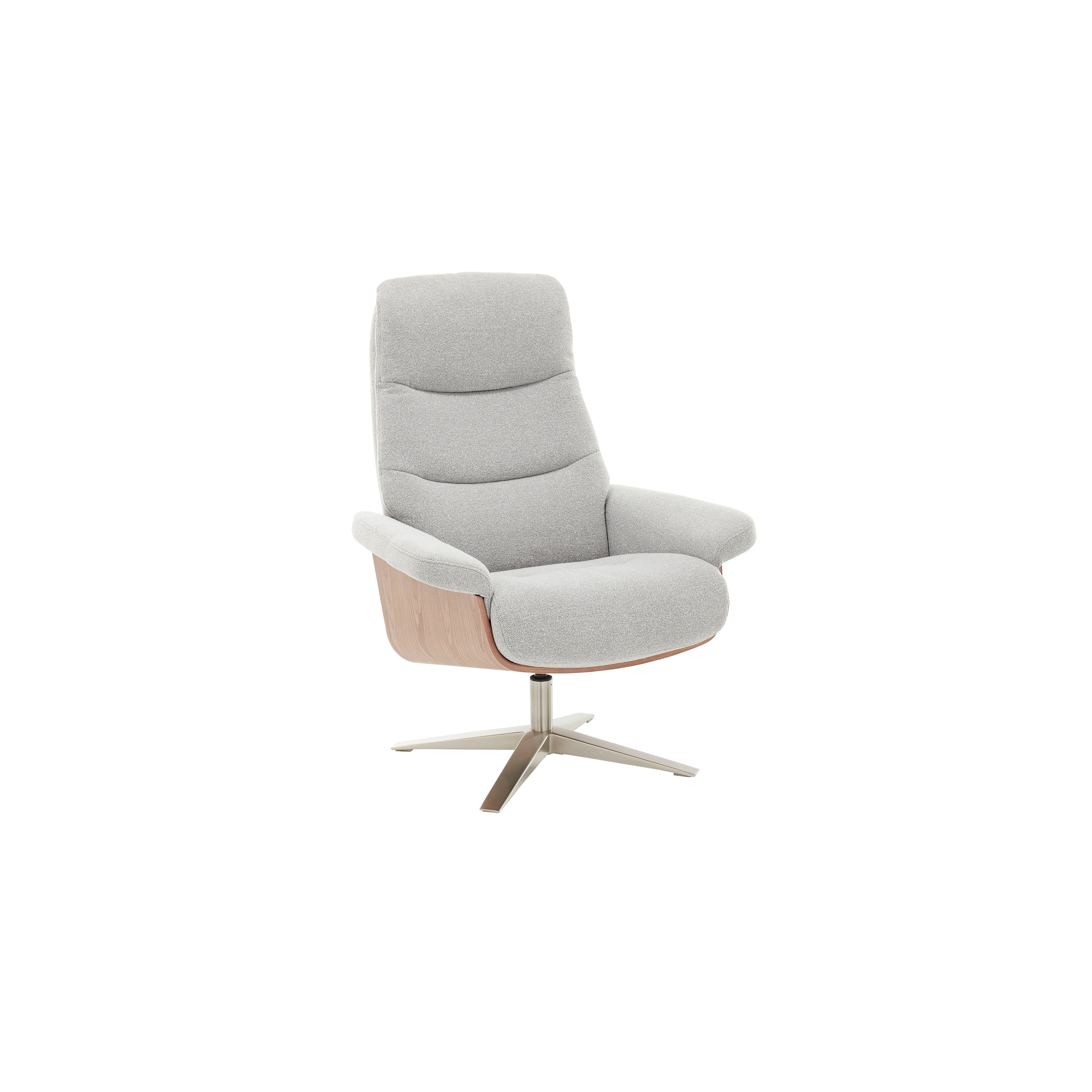 Amasra Loungesessel Mit Hocker Bouclé Lake Stoff 100 Prozent Polyester 360 Grad Drehbar Easy Glider Kopfstütze