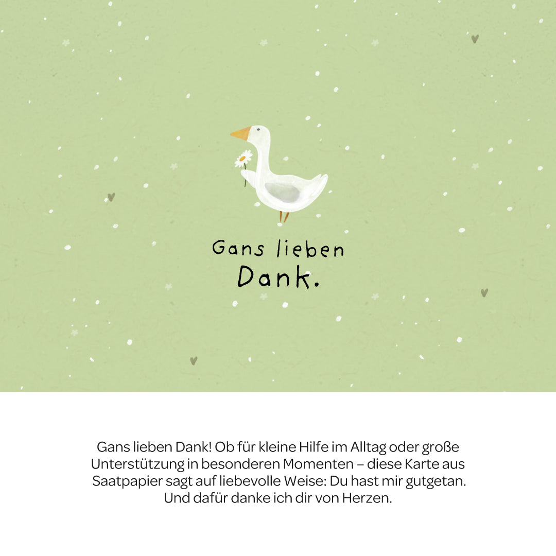 Grußkarte - Gans lieben Dank