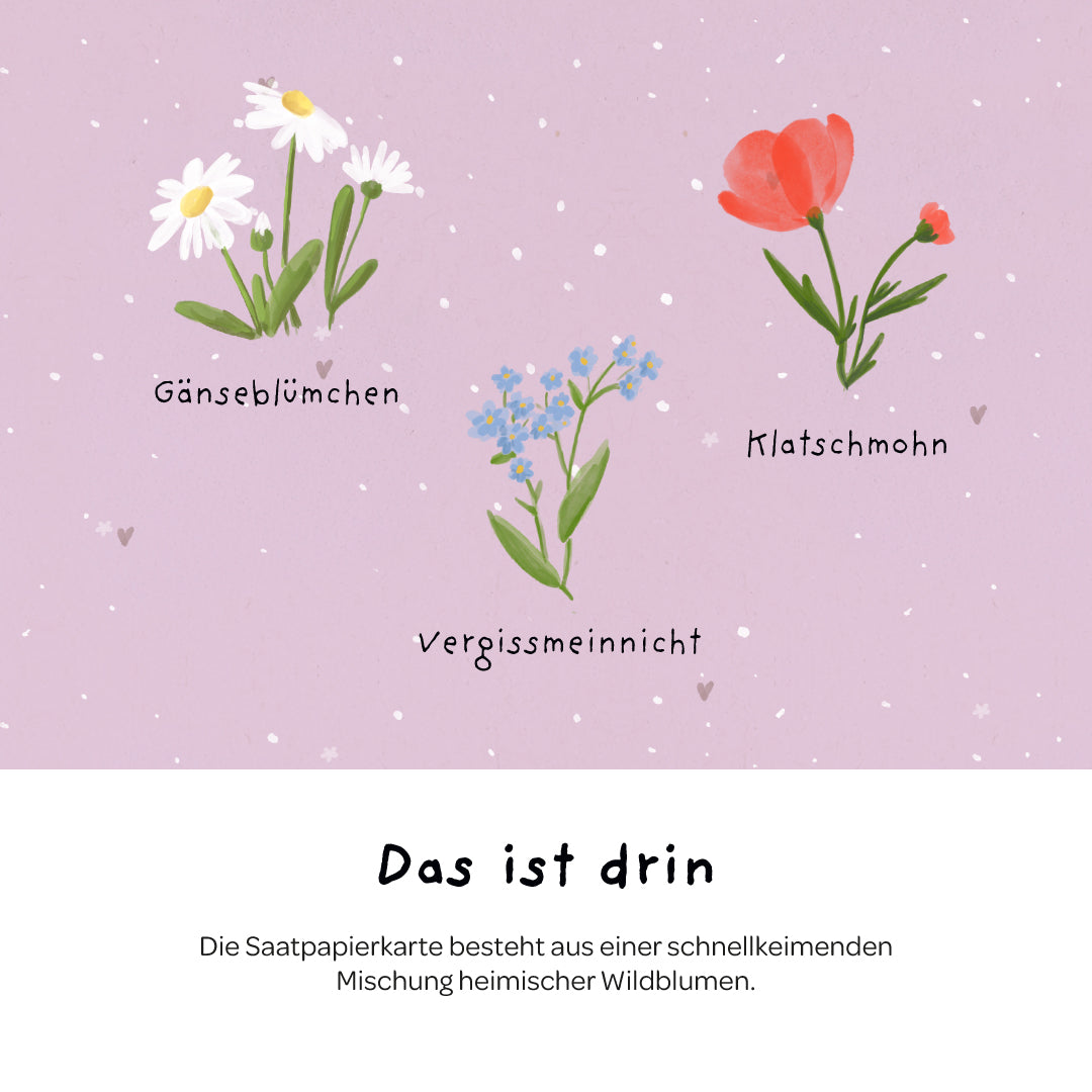 Grußkarte - Blumenstrauß zum Selberpflanzen