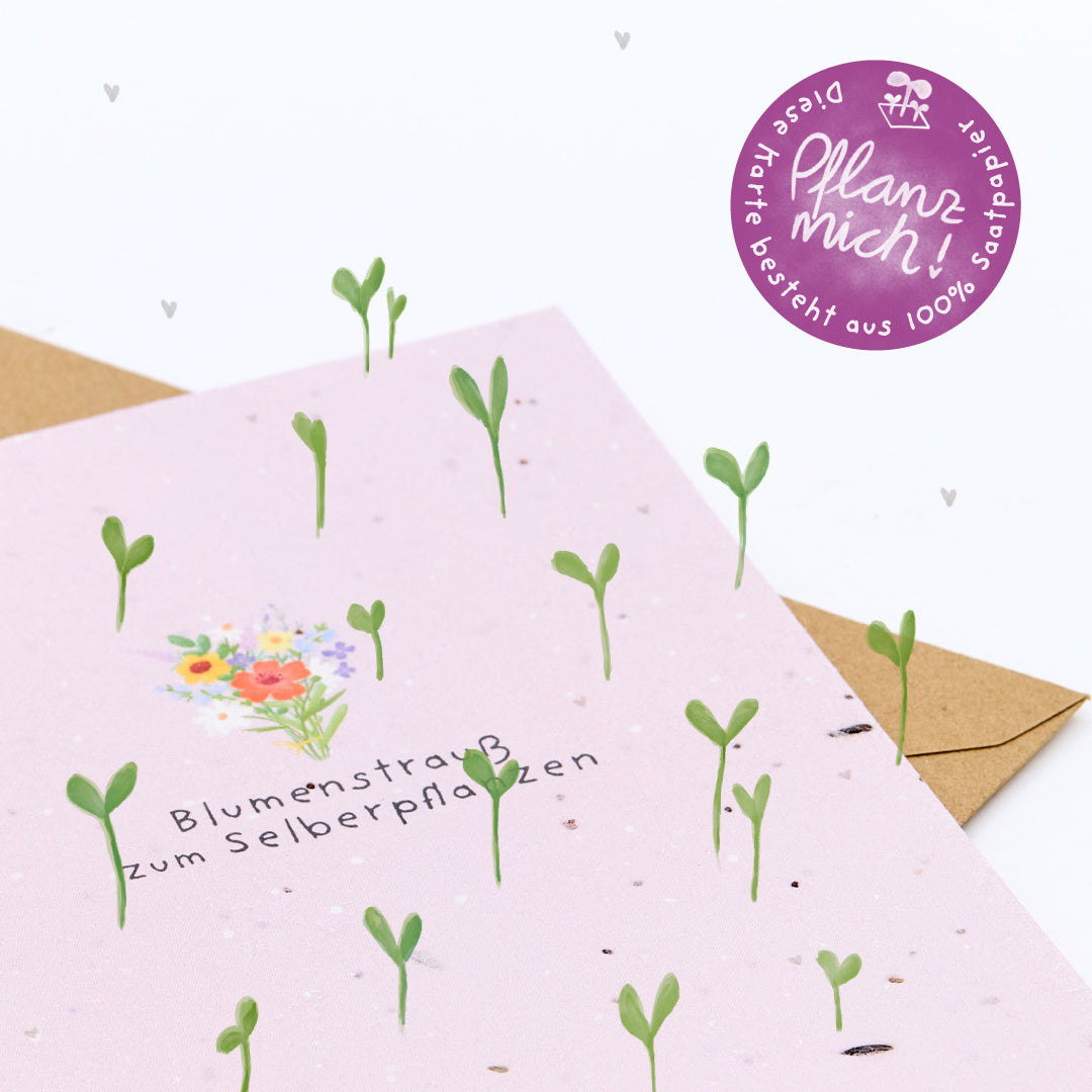 Grußkarte - Blumenstrauß zum Selberpflanzen