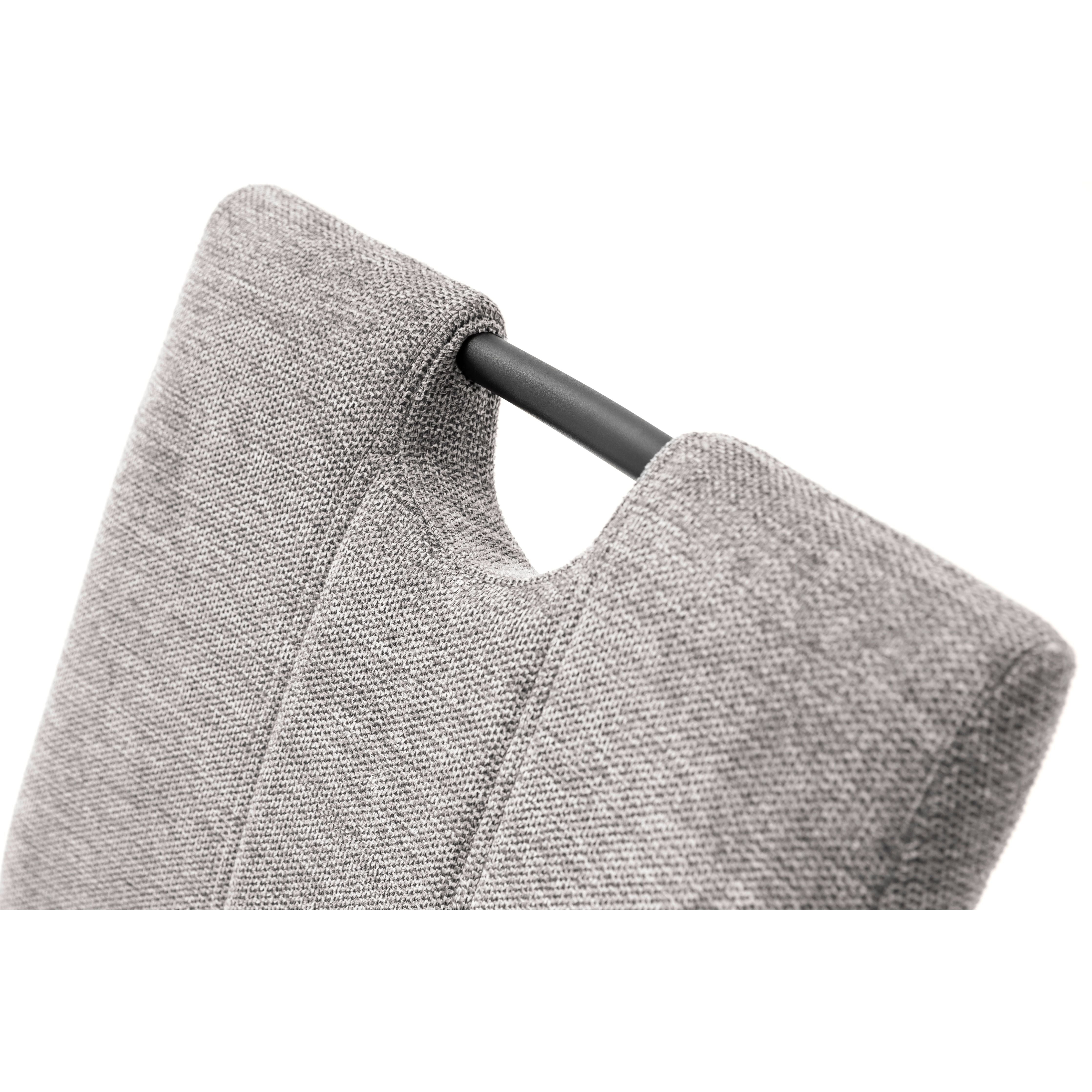 AMERY Schwingstuhl Mit Griffloch 2er Set Chenille Optik Taschenfederkern Luxus Komfortsitz Rundrohr Gestell Schwarz Matt