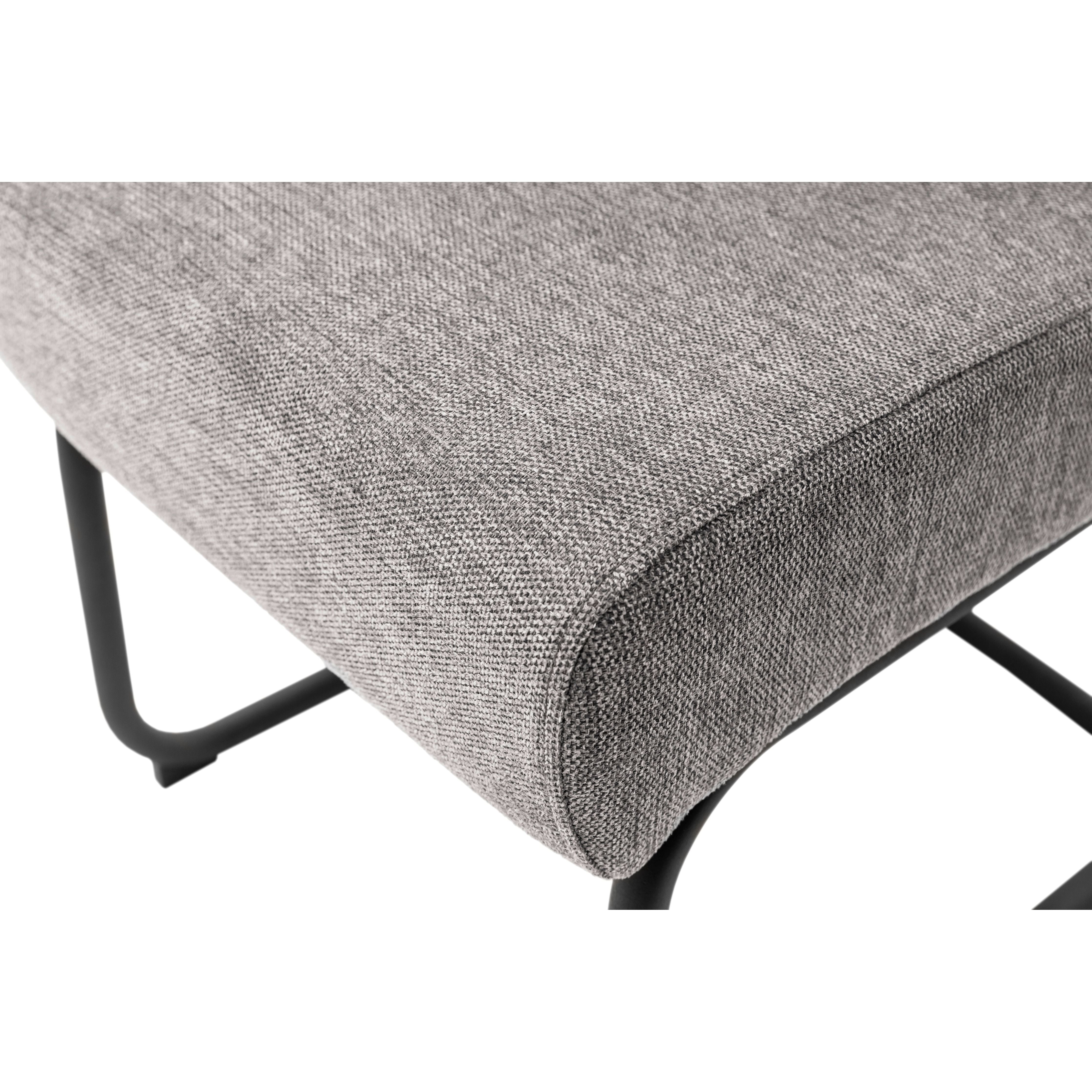 AMERY Schwingstuhl Mit Griffloch 2er Set Chenille Optik Taschenfederkern Luxus Komfortsitz Rundrohr Gestell Schwarz Matt