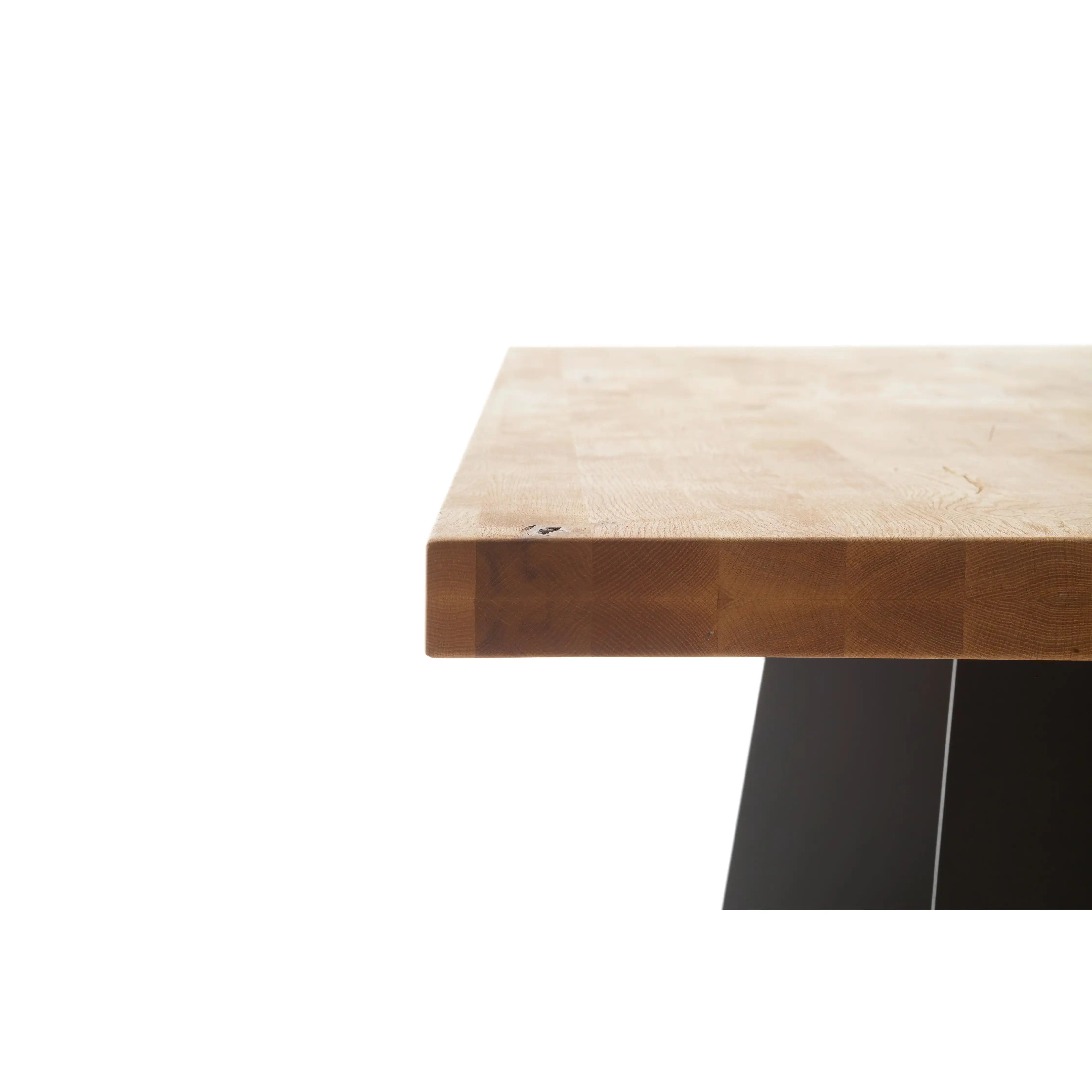 Amsterdam Esstisch Wildeiche Balkeneiche Geölt 50mm Stahlgestell Anthrazit Holz