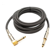 Klinkenkabel 6,35 mm Winkelstecker TS Nylon Geflochten Grau 3 m AUX Knickschutz Zink