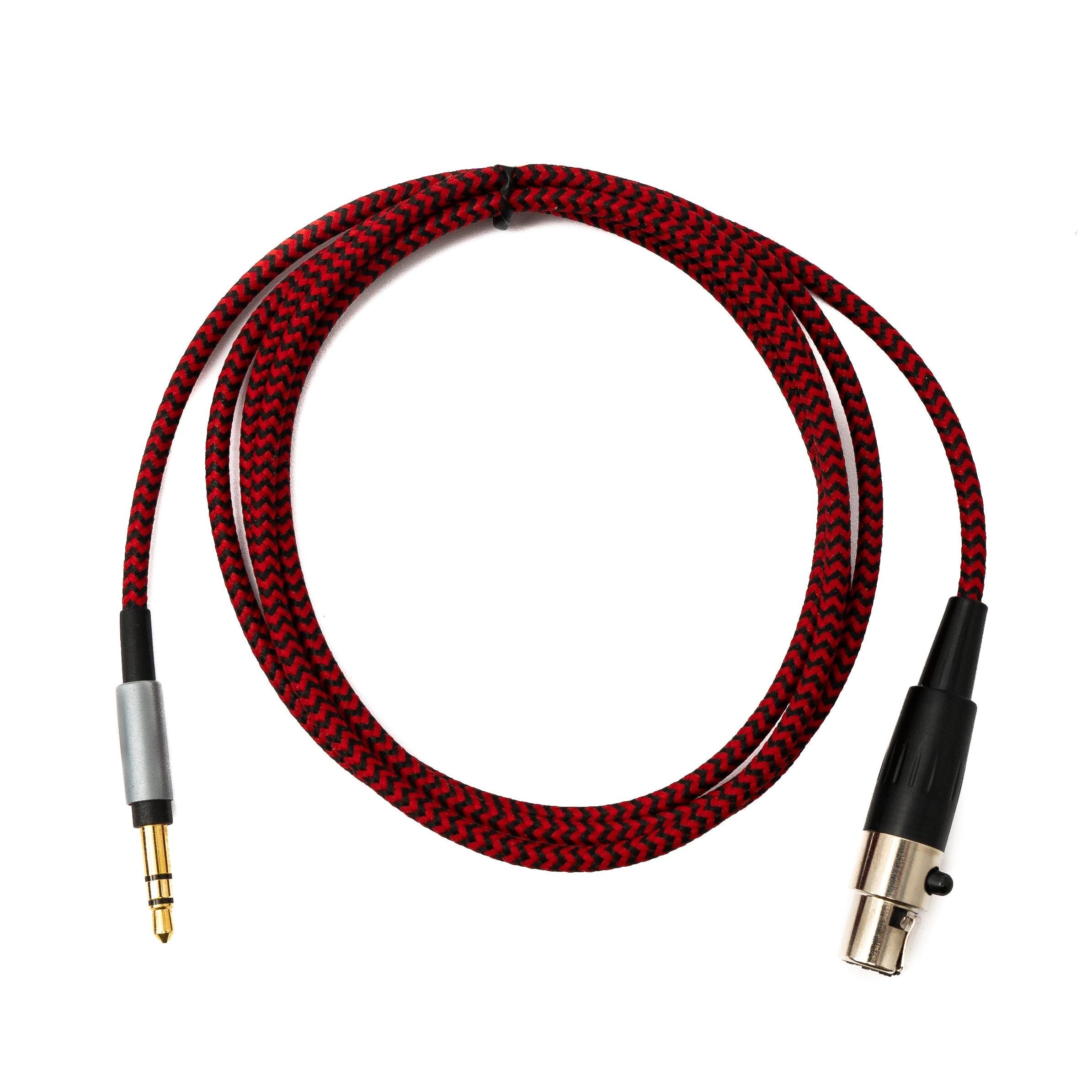 System S Audio Kabel 120 Cm 3,5 Mm Klinke Zu Mini XLR Buchse Geflochten Rot Verbindungskabel
