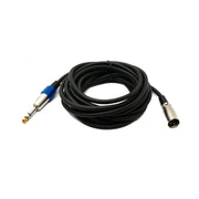 Premium Hochwertiges Audio Kabel 5 m Schwarz 6,35 mm Klinke auf XLR Stecker Profi Audiokabel