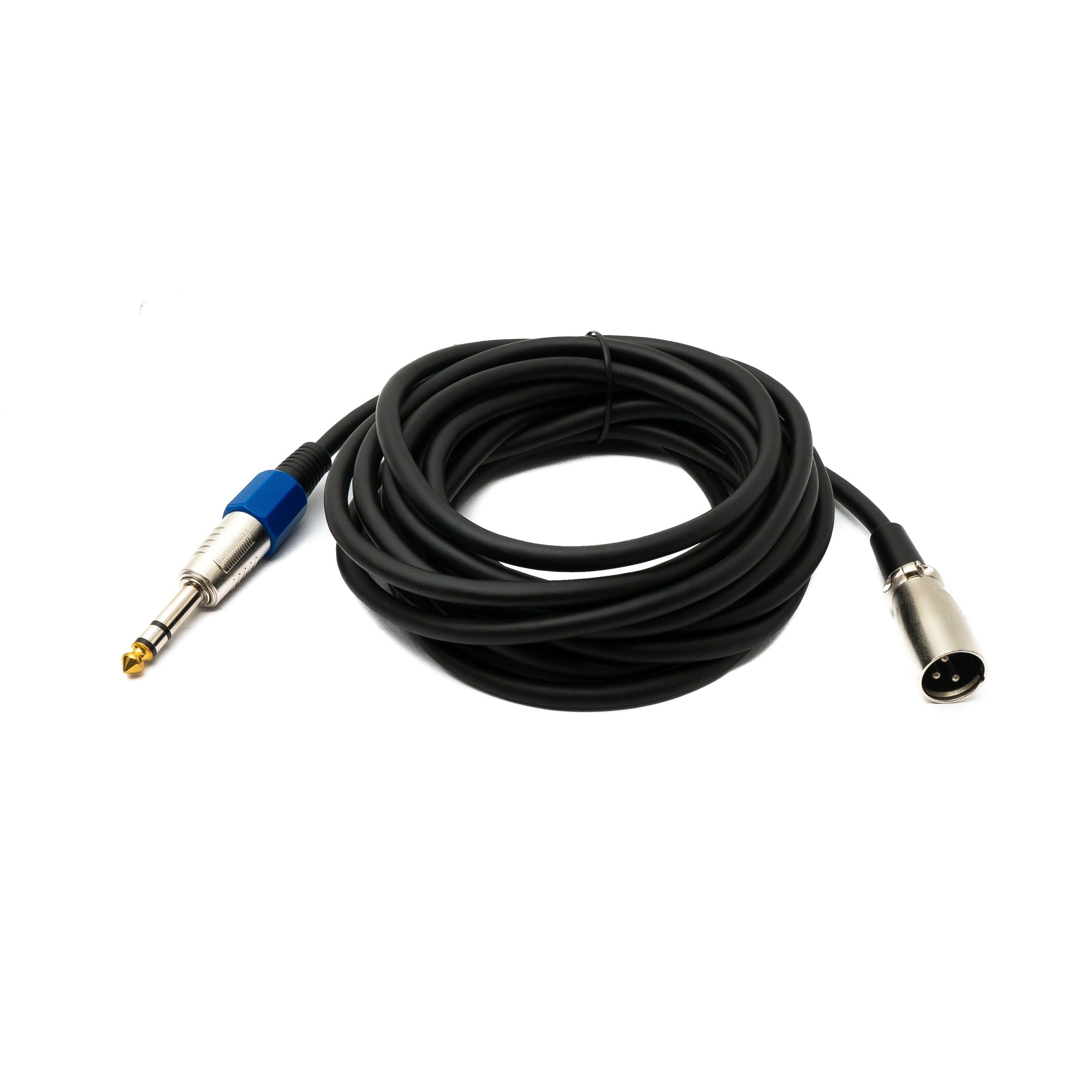 Premium Hochwertiges Audio Kabel 5 m Schwarz 6,35 mm Klinke auf XLR Stecker Profi Audiokabel