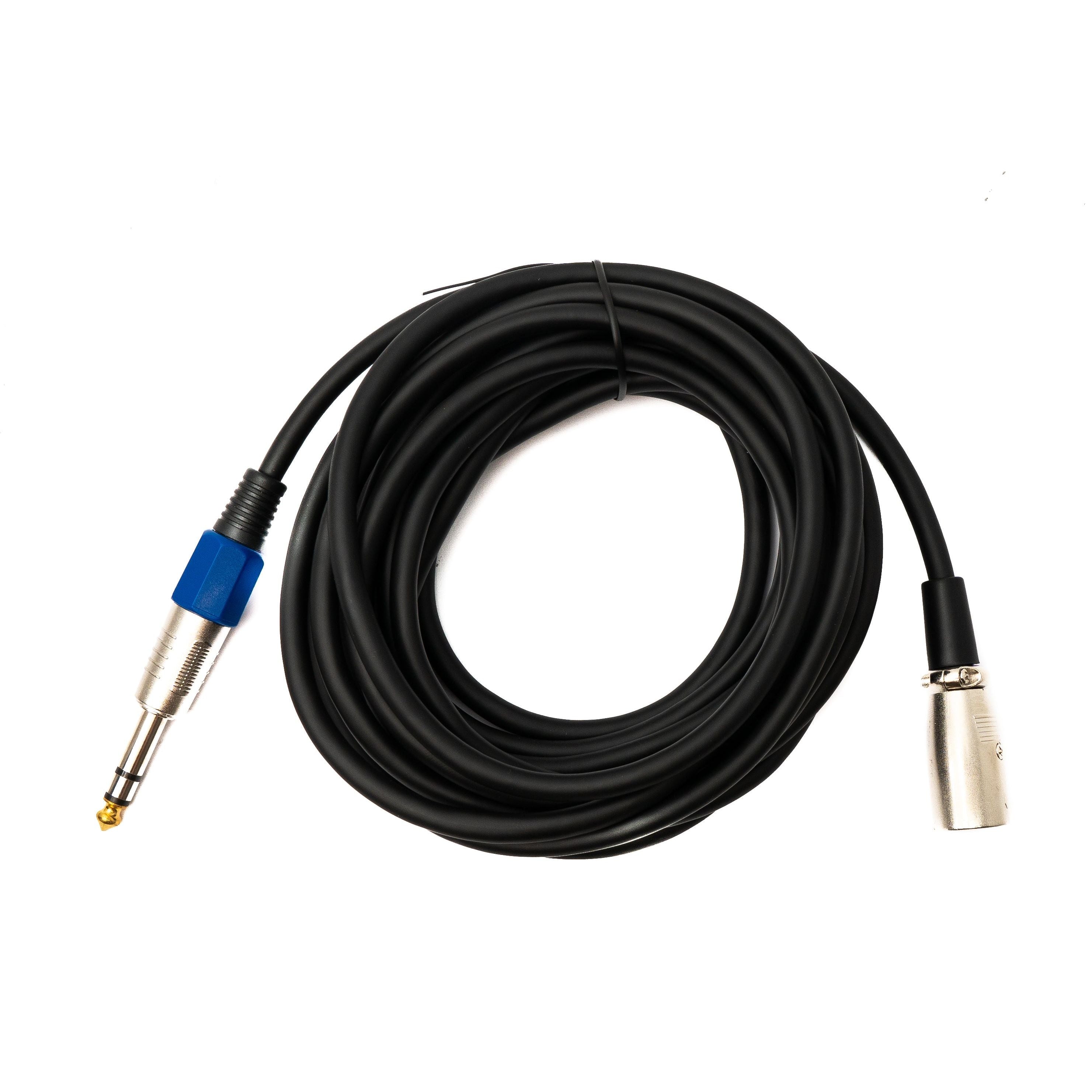 Premium Hochwertiges Audio Kabel 5 m Schwarz 6,35 mm Klinke auf XLR Stecker Profi Audiokabel