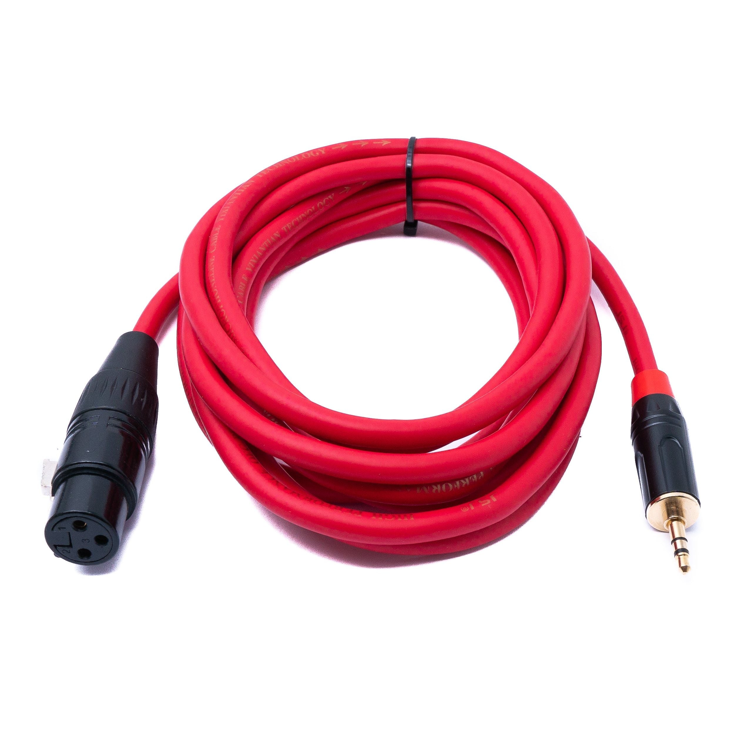 SYSTEM-S Audio Kabel 3 m 3.5 mm Klinke Stecker zu XLR Buchse in Rot