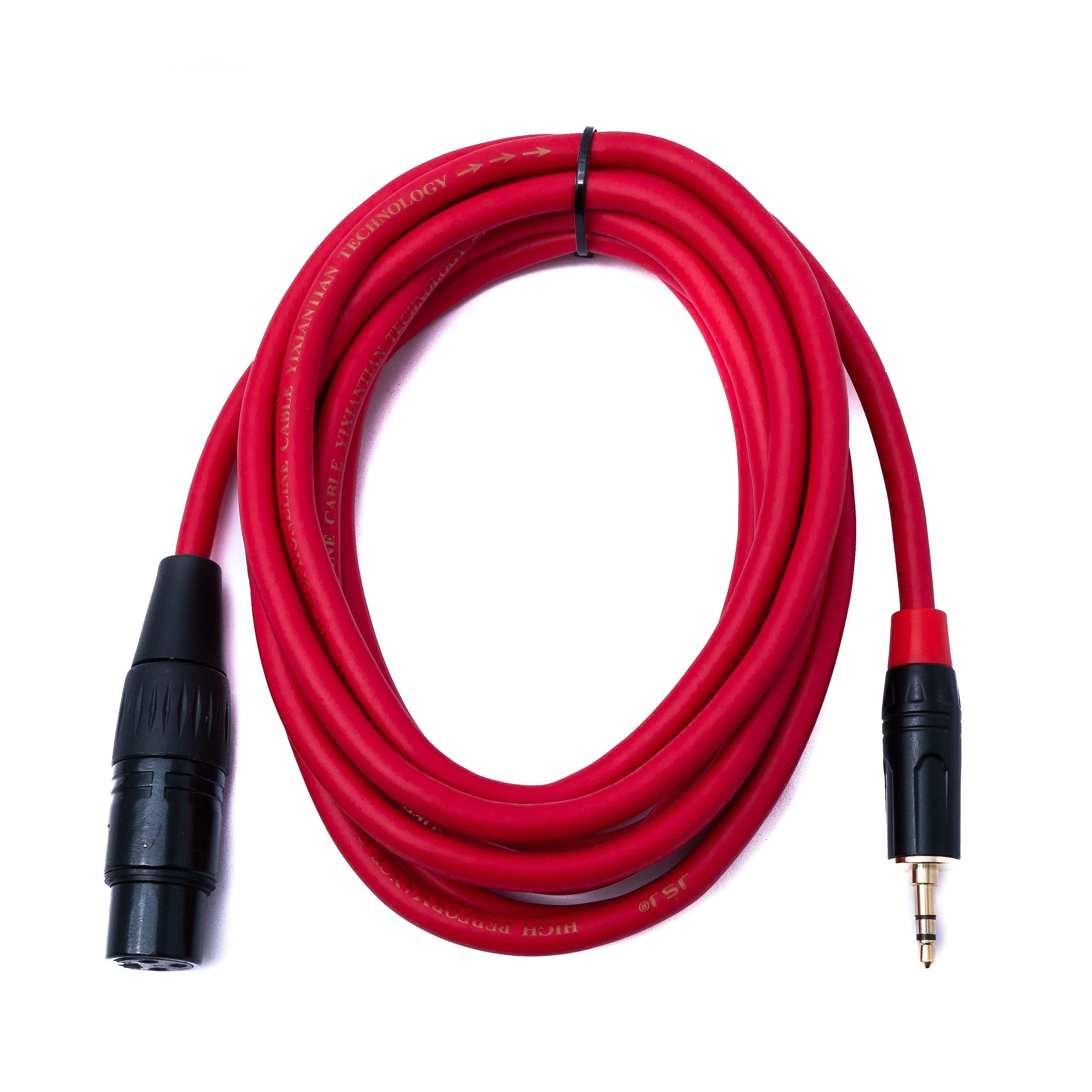 SYSTEM-S Audio Kabel 3 m 3.5 mm Klinke Stecker zu XLR Buchse in Rot
