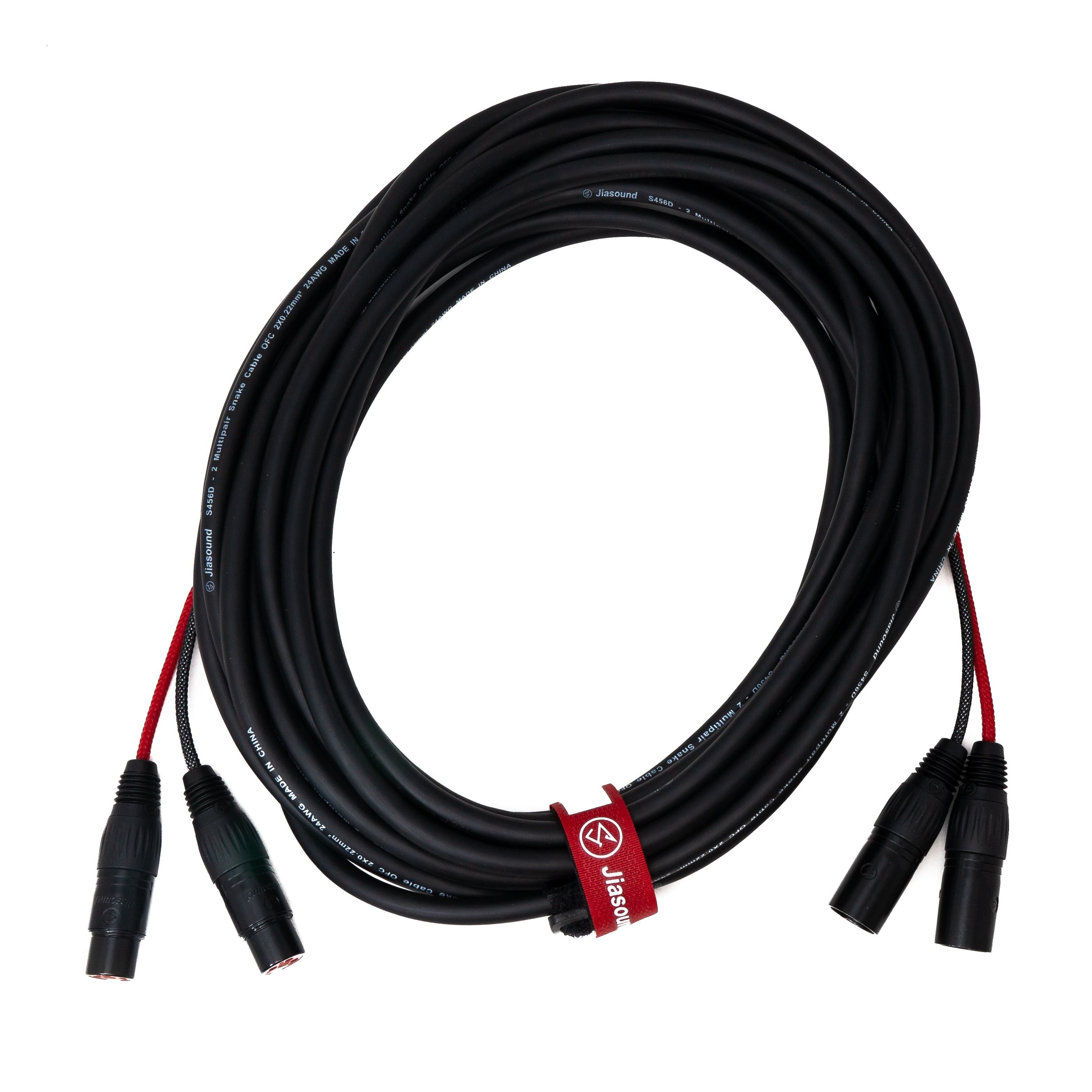 2x2 XLR Kabel 3-polig Schwarz 10 m Profi-Audio-Verbindung Zu 2 XLR-Stecker Zu 2 XLR-Buchsen