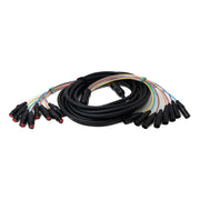 Professionelles Audio Kabel 10 Meter XLR 3 Polig 8x Stecker Zu 8x Buchse Schwarz Hohe Qualität