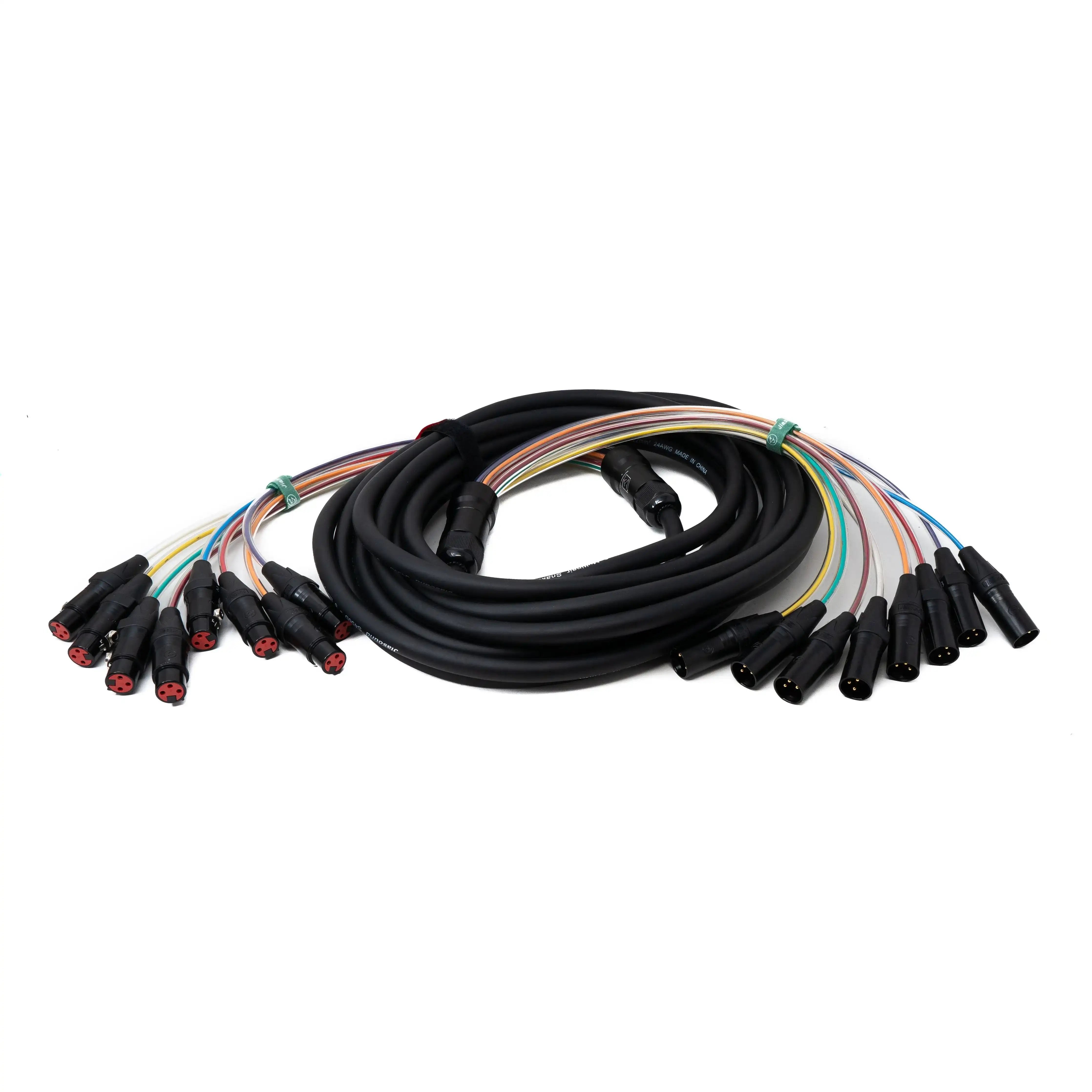 Professionelles Audio Kabel 10 Meter XLR 3 Polig 8x Stecker Zu 8x Buchse Schwarz Hohe Qualität