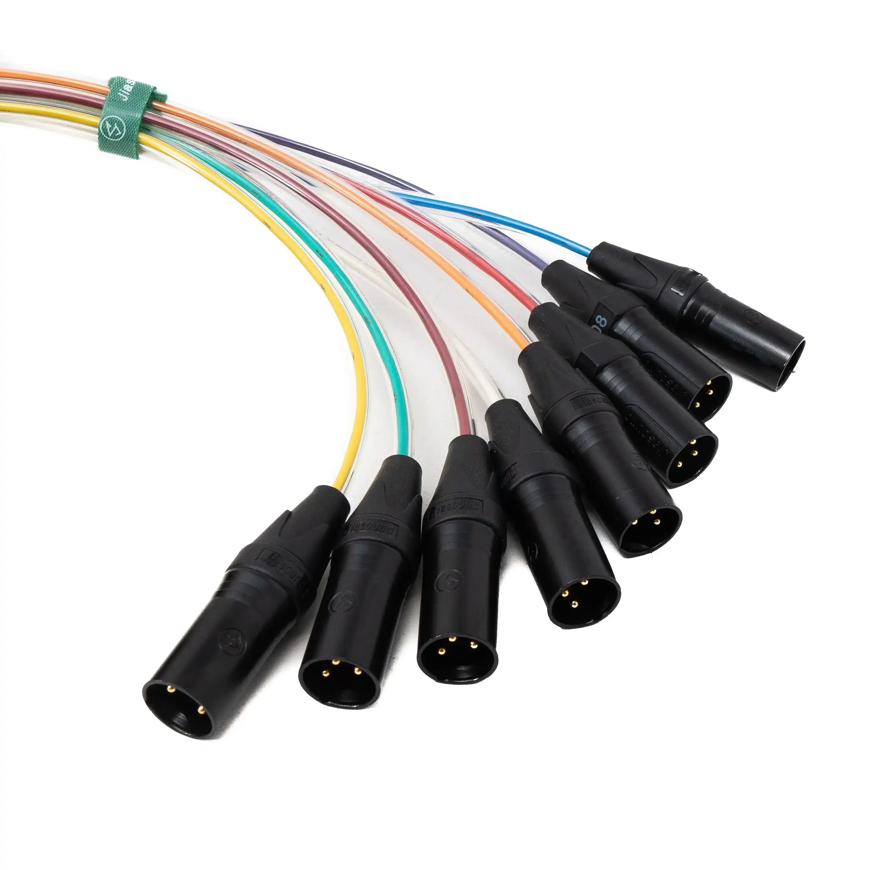 Professionelles Audio Kabel 10 Meter XLR 3 Polig 8x Stecker Zu 8x Buchse Schwarz Hohe Qualität