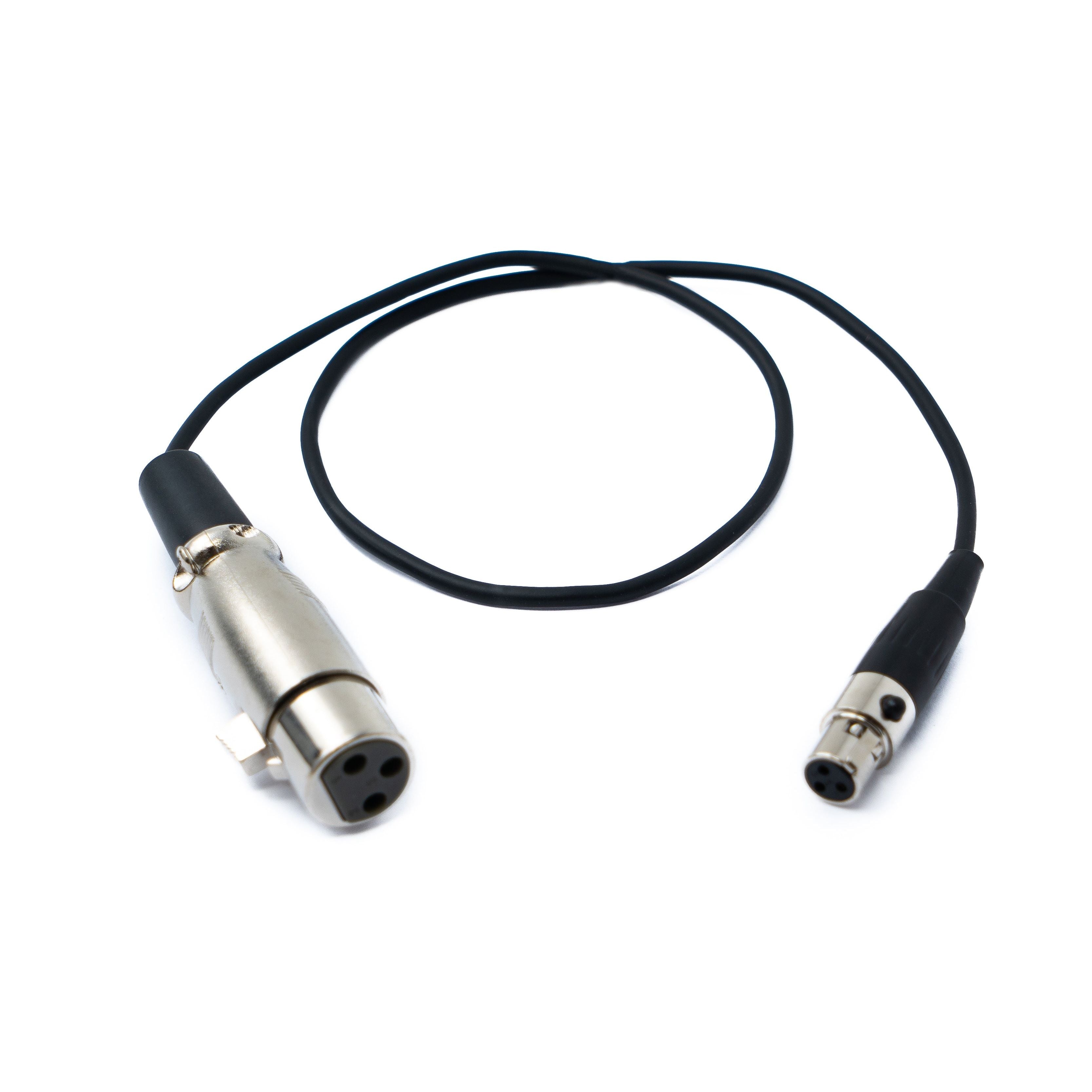 SYSTEM-S Audio Kabel 50 cm Mini XLR 3 polig Buchse zu XLR 3 polig Buchse Schwarz