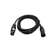 SYSTEM-S Audio Kabel 2 m XLR 3 Pin Stecker zu Buchse in Schwarz