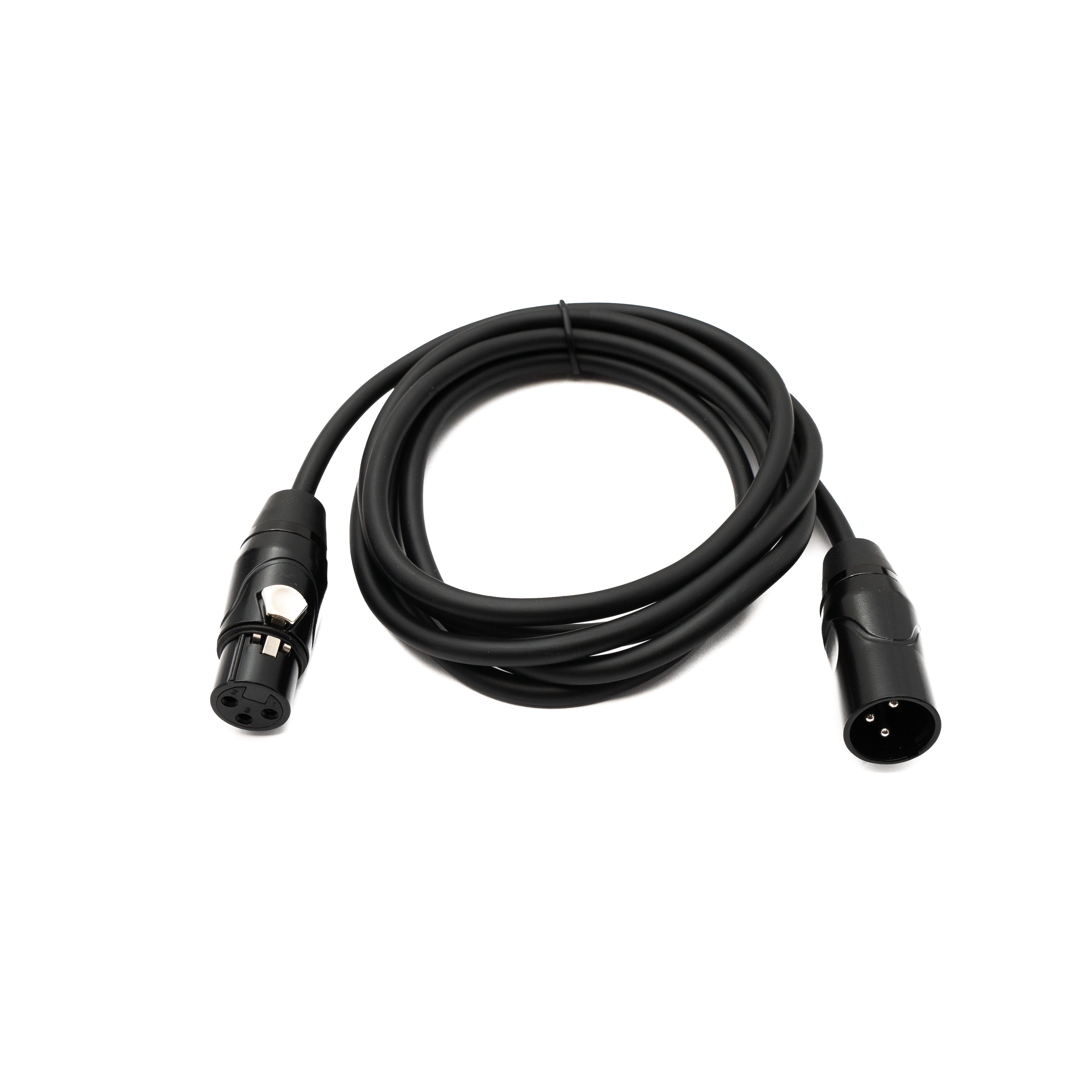 SYSTEM-S Audio Kabel 2 m XLR 3 Pin Stecker zu Buchse in Schwarz