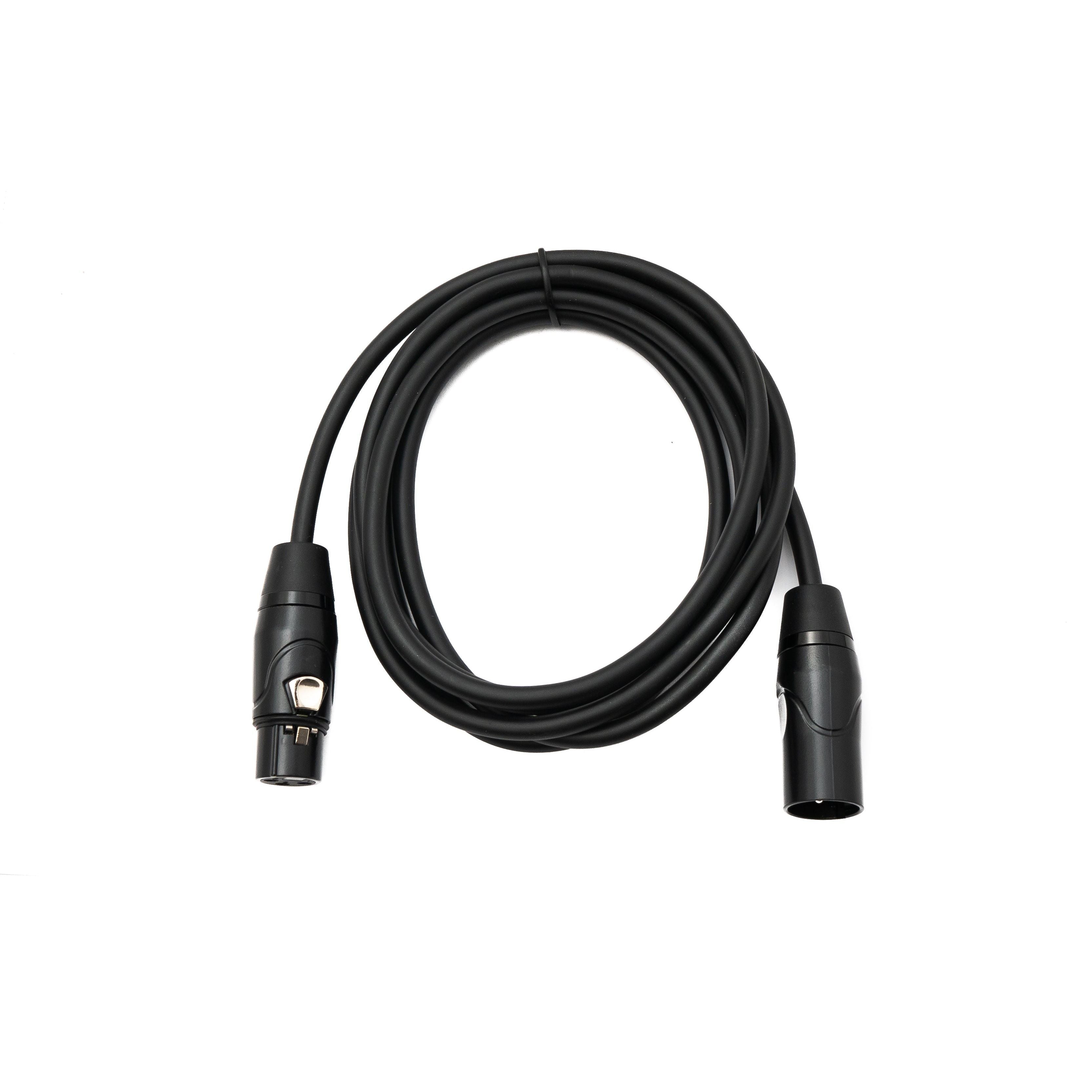 SYSTEM-S Audio Kabel 2 m XLR 3 Pin Stecker zu Buchse in Schwarz