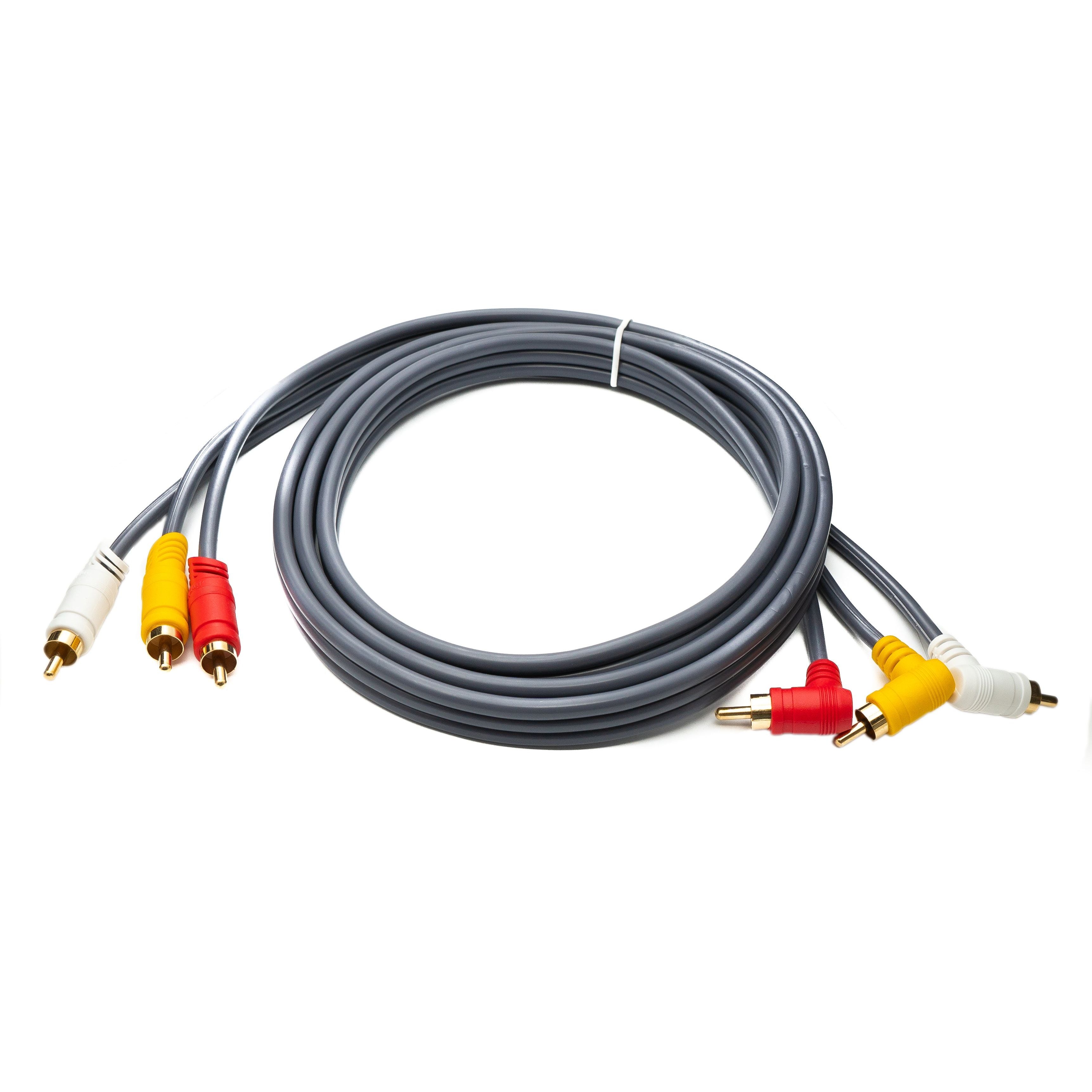 SystemS Cinch RCA Kabel 180 cm Winkelstecker Zu Stecker Schwarz AV Kabel Für Heimkino Systeme
