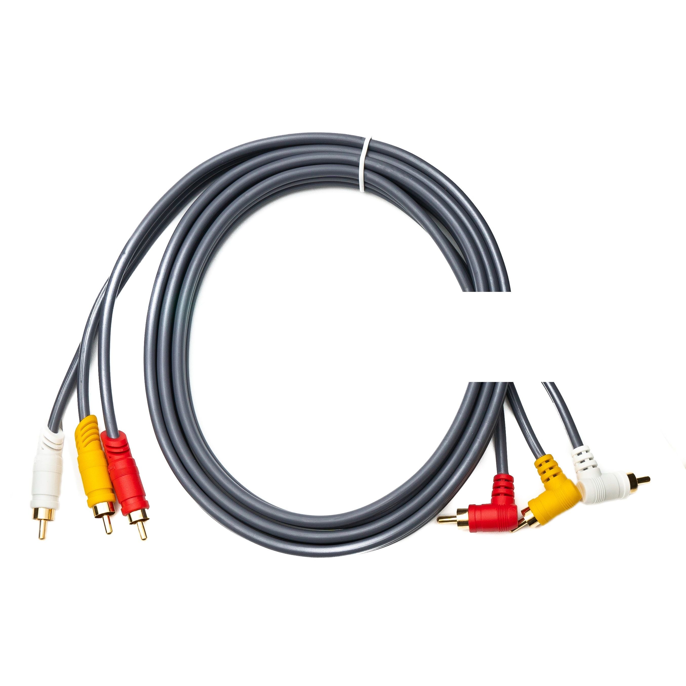 SystemS Cinch RCA Kabel 180 cm Winkelstecker Zu Stecker Schwarz AV Kabel Für Heimkino Systeme