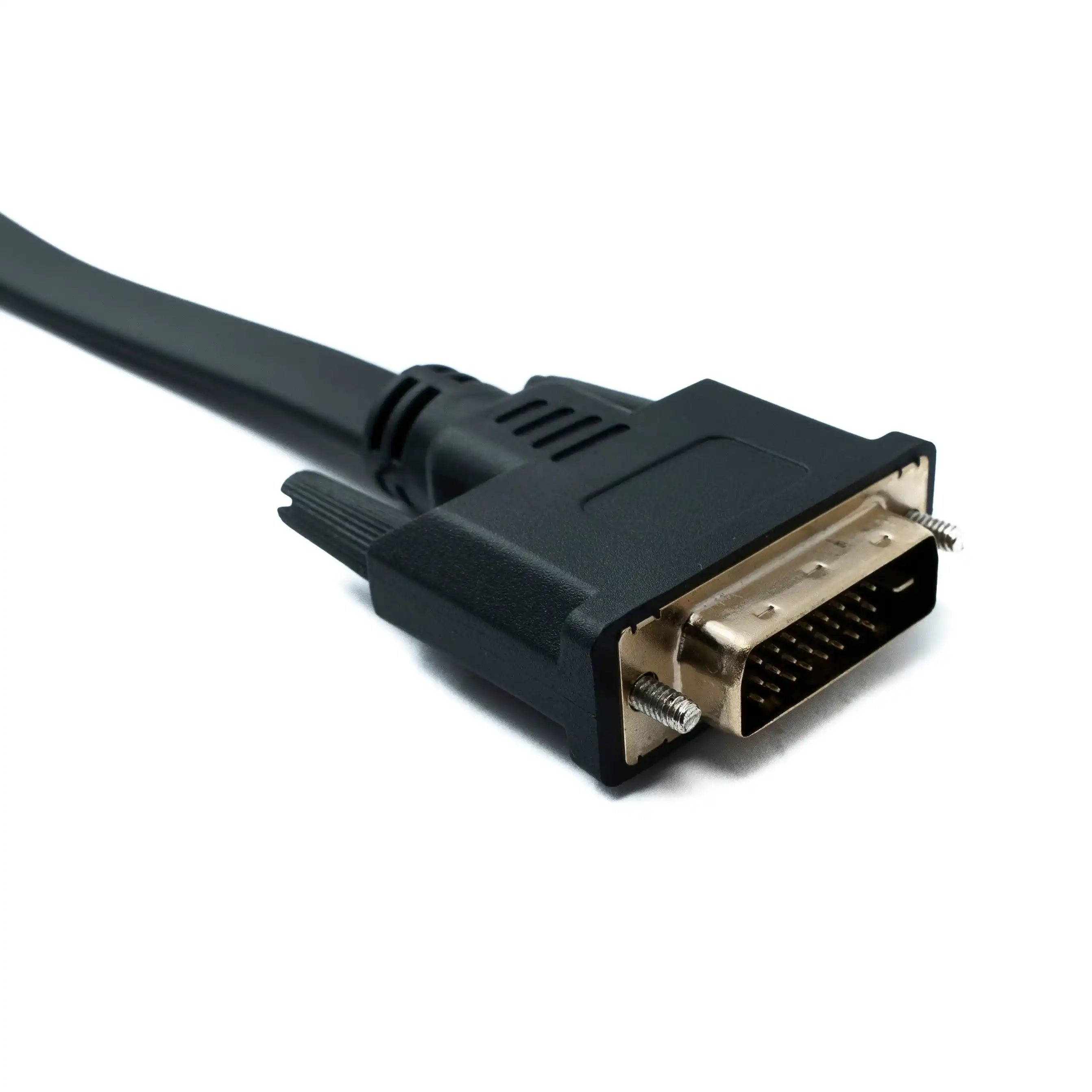 SYSTEM-S DVI D Kabel 20 cm 24+1 25 Pin Stecker zu VGA 15 Pin Buchse Flach Panel Mount Schraube Adapter