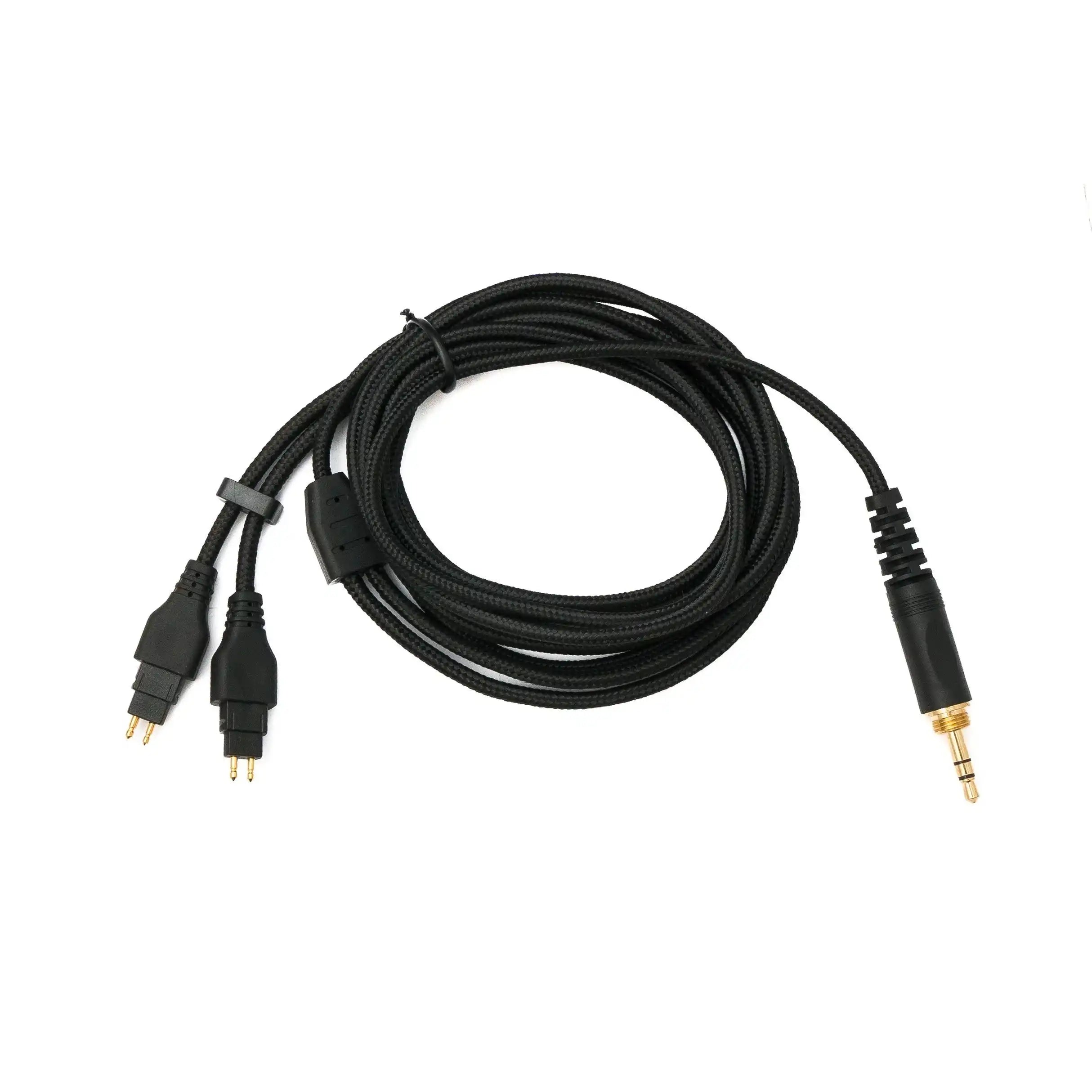 SYSTEM-S Audio Ersatz Kabel 2 m AUX Klinke geflochten für Sennheiser Kopfhörer HD650 HD600 HD580 HD660S HD6XX