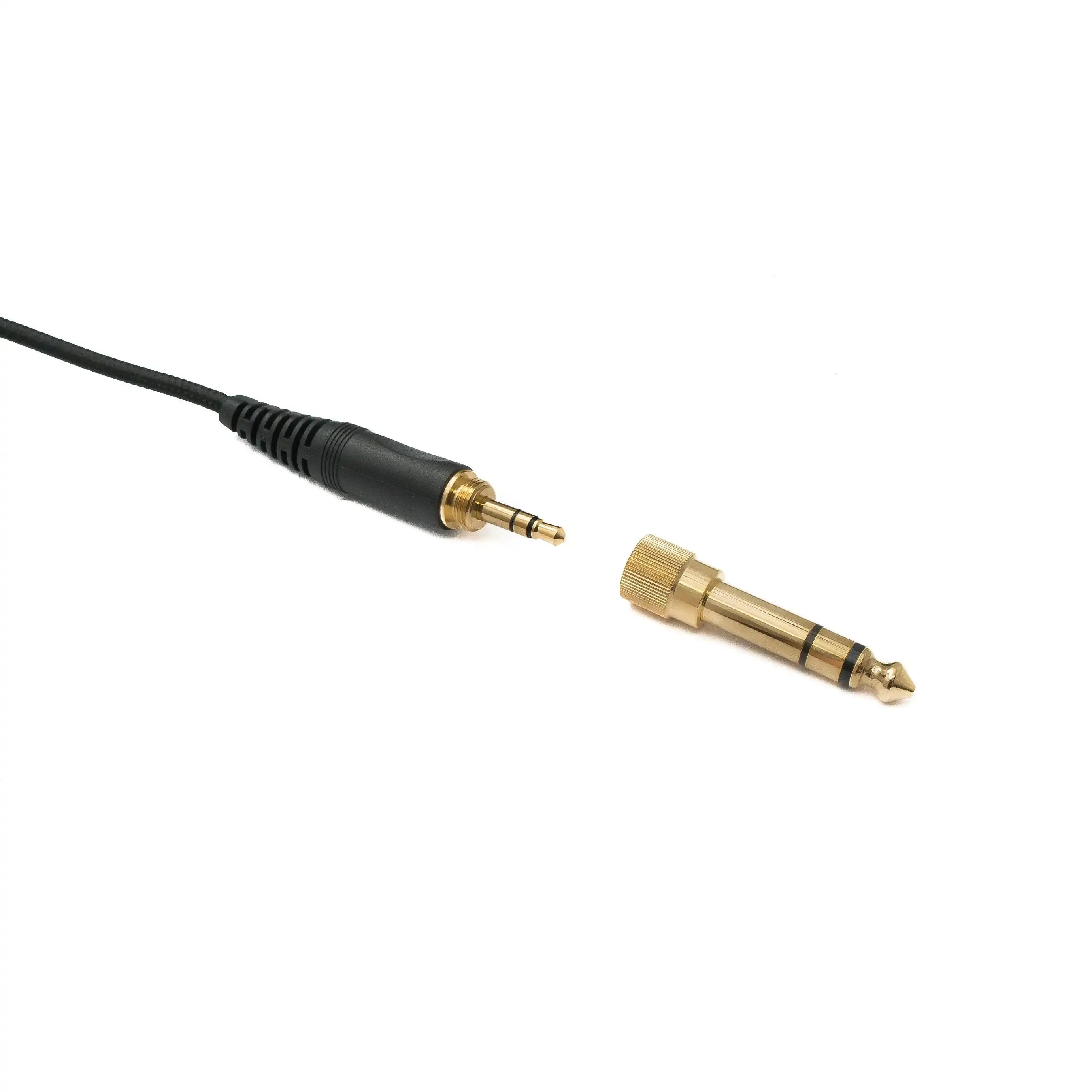 SYSTEM-S Audio Ersatz Kabel 2 m AUX Klinke geflochten für Sennheiser Kopfhörer HD650 HD600 HD580 HD660S HD6XX