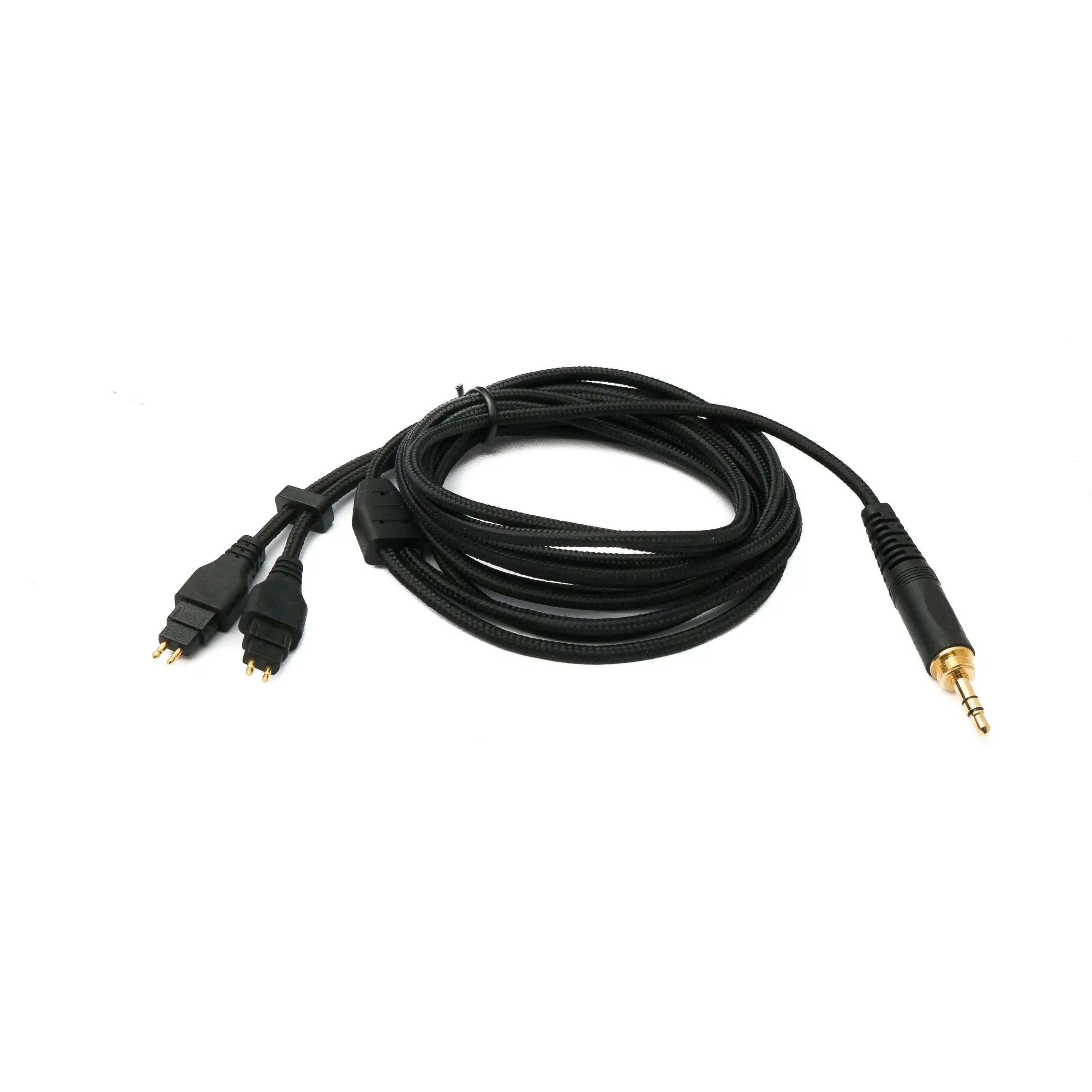 SYSTEM-S Audio Ersatz Kabel 2 m AUX Klinke geflochten für Sennheiser Kopfhörer HD650 HD600 HD580 HD660S HD6XX