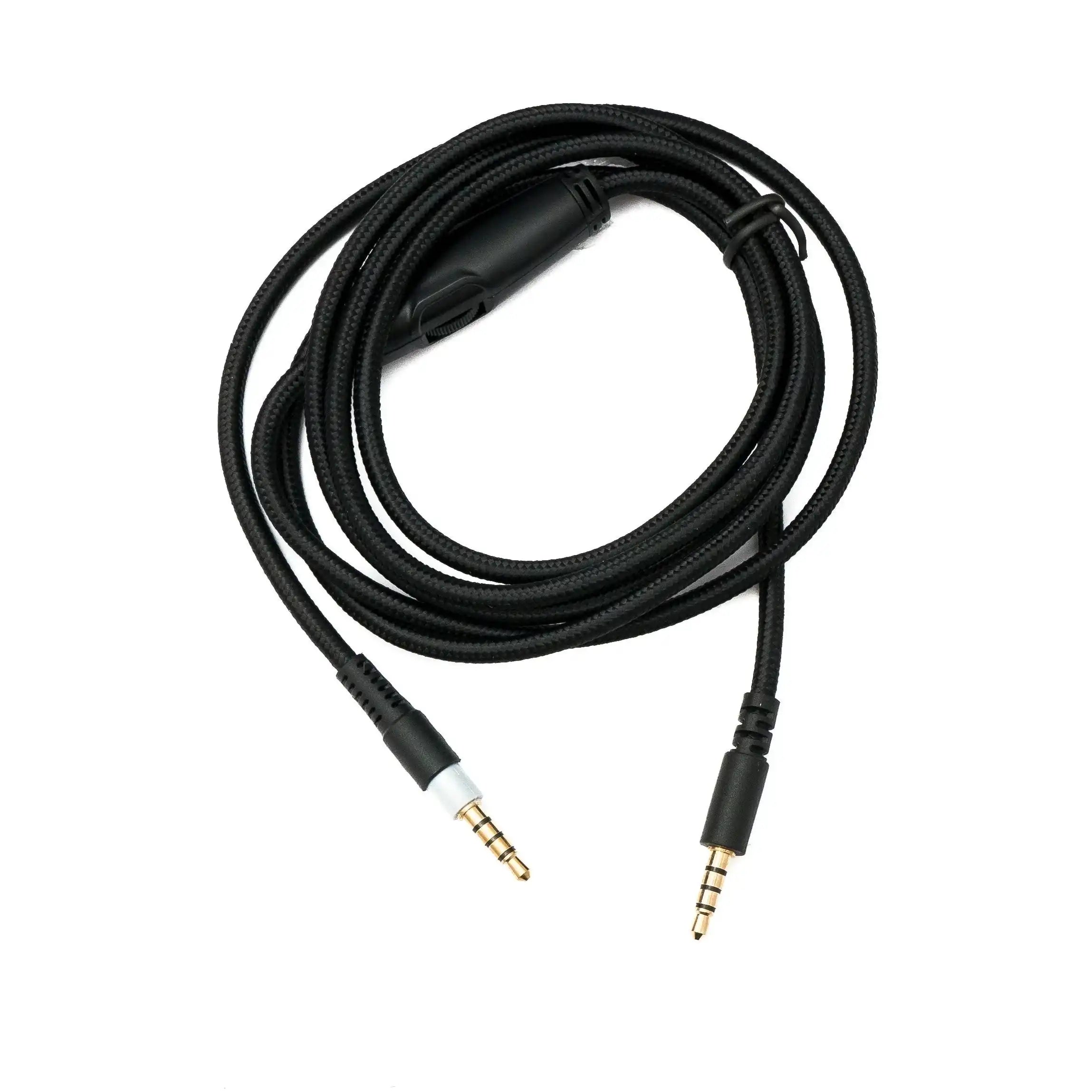 Ersatz Audio Kabel 150 cm Geflochten Schwarz 3,5 mm Klinke Kompatibel HyperX Cloud Mix Alpha