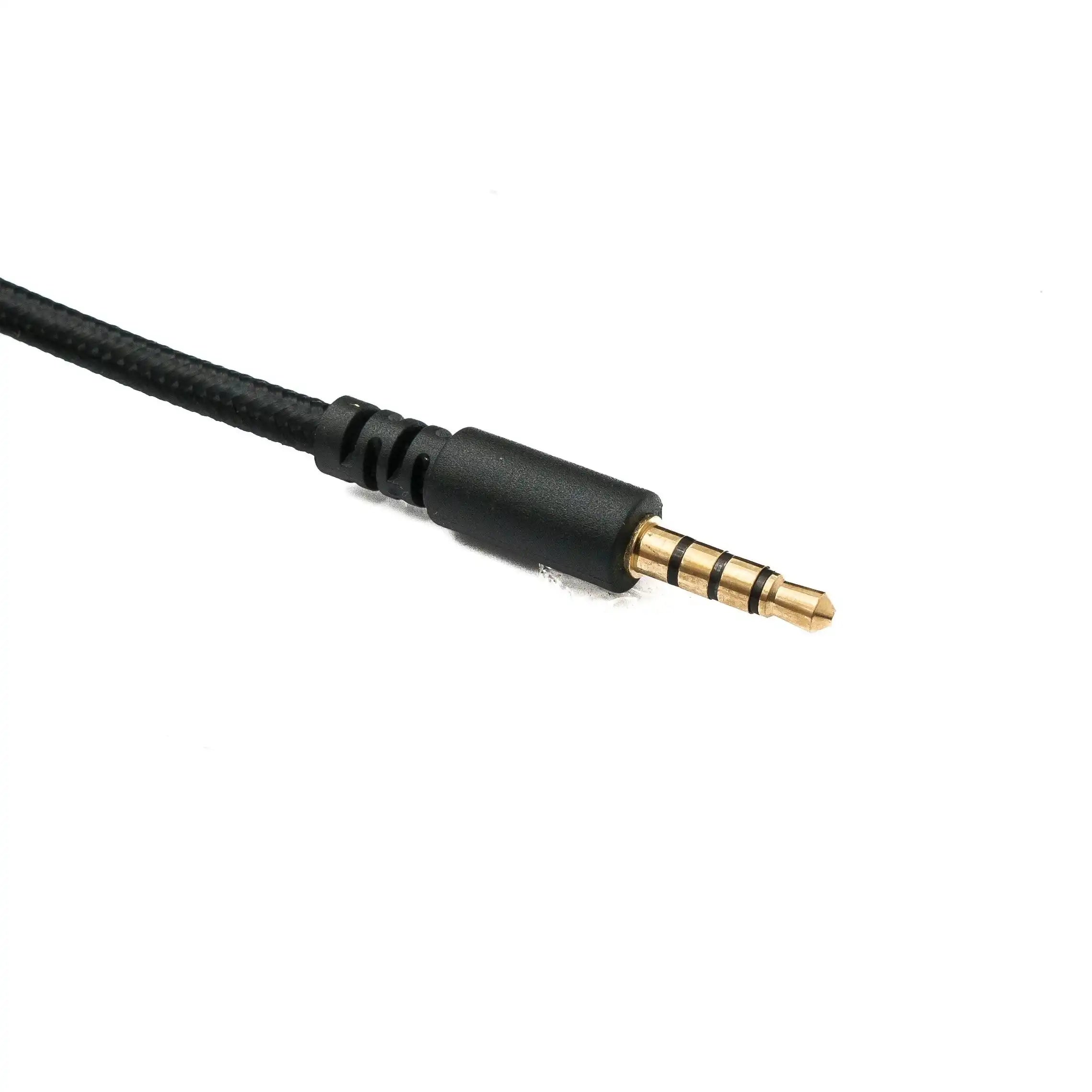 Ersatz Audio Kabel 150 cm Geflochten Schwarz 3,5 mm Klinke Kompatibel HyperX Cloud Mix Alpha