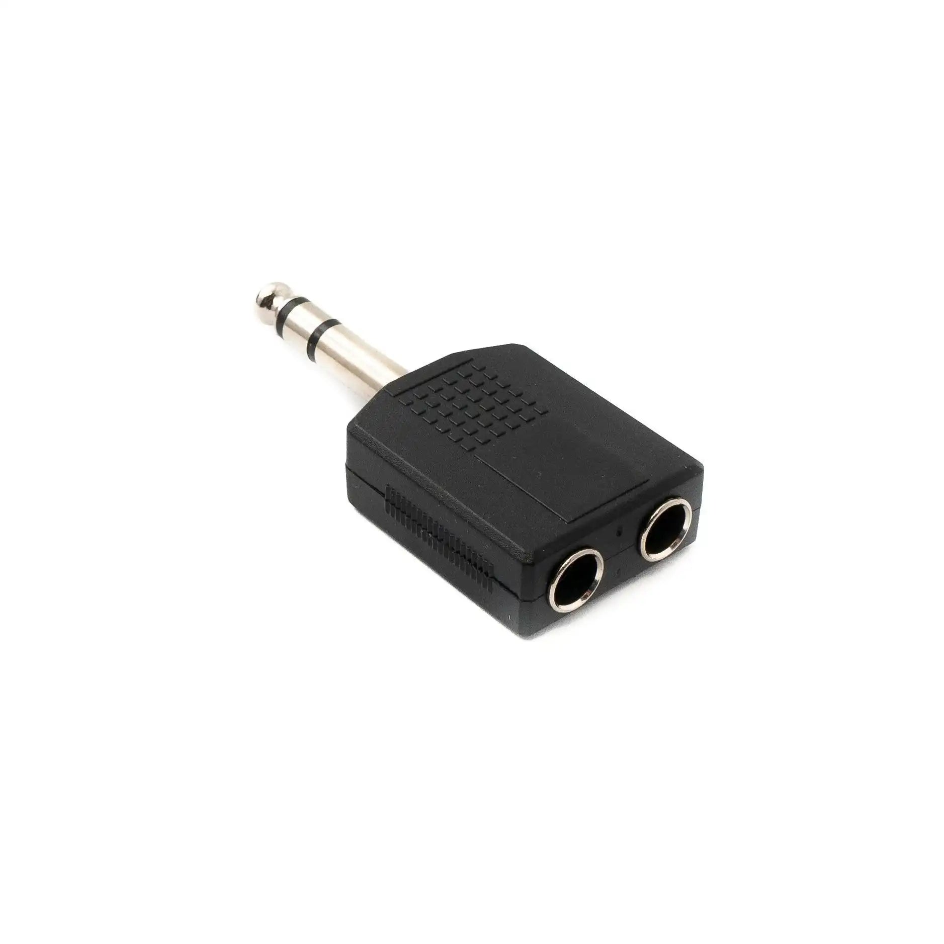 SYSTEM-S Y Audio Adapter Stereo TRS 6.35 mm Klinke Stecker zu 2x Buchse 1/4" Splitter Kabel