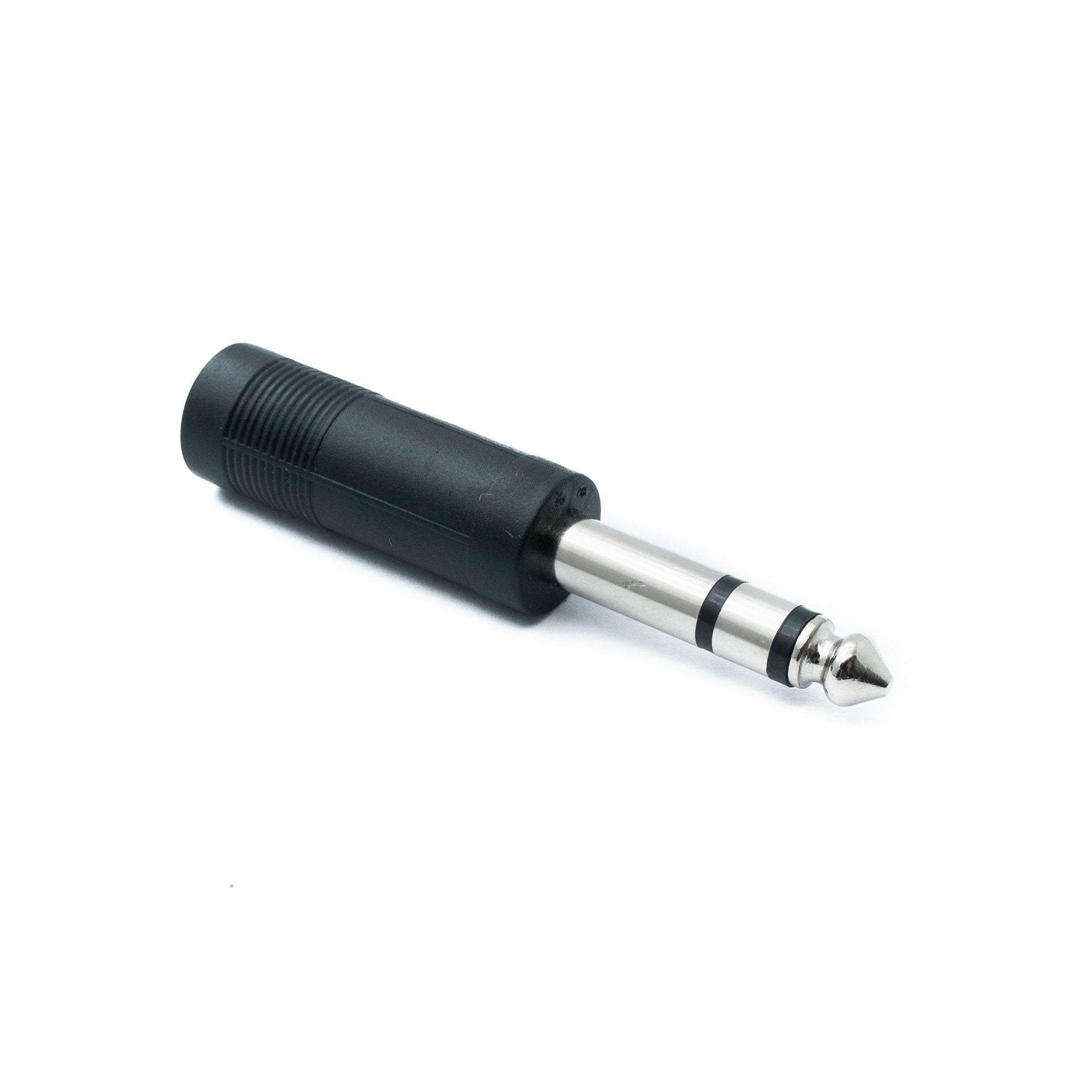 System-S Audio Adapter Stereo TRS 6,35 Millimeter Klinke Zu 1/4 Zoll Buchse Nickelbeschichtung Schwarz