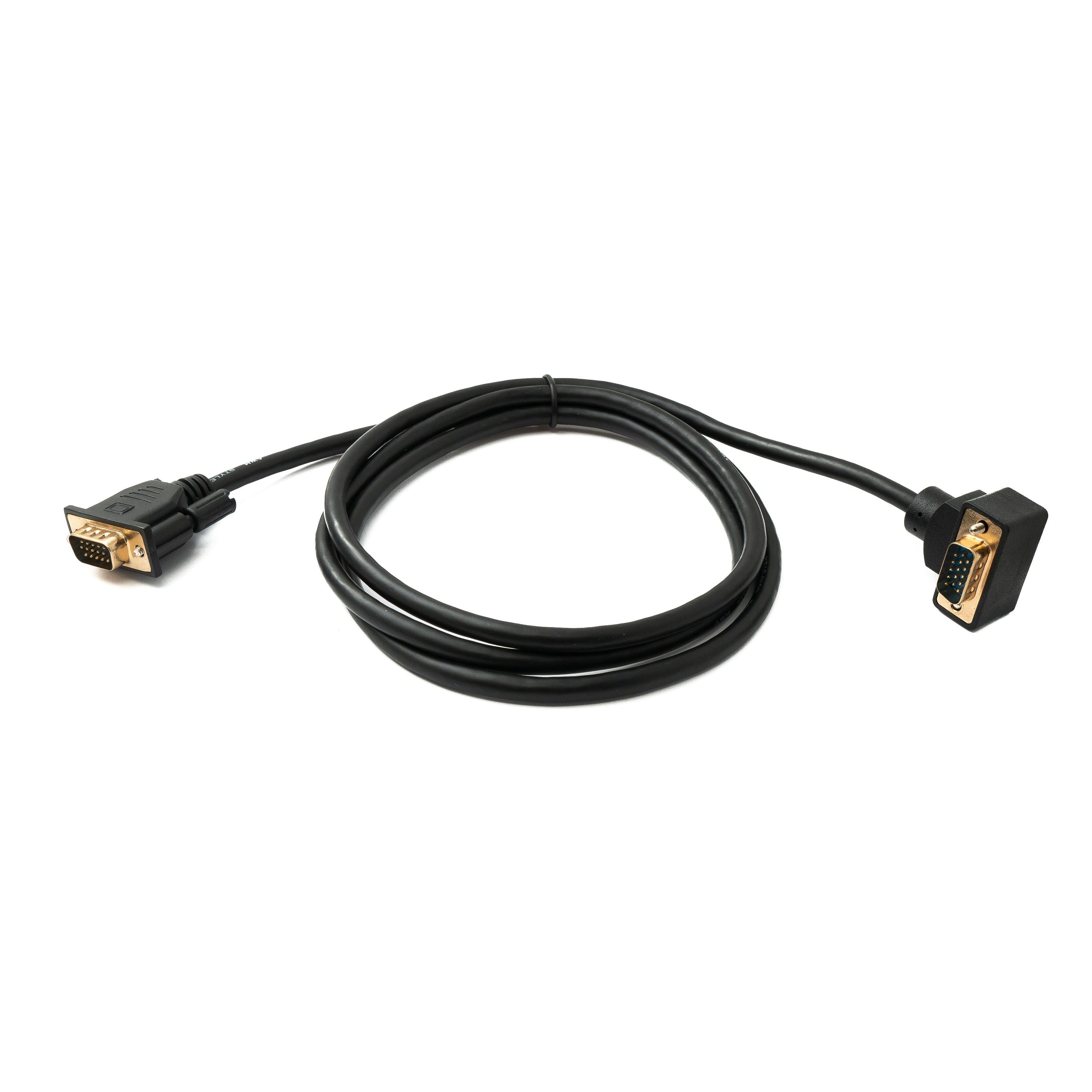 SYSTEM-S D Sub15 Kabel 150 cm HD VGA 15 Pin Stecker zu Stecker DB15 Winkel Down Angled