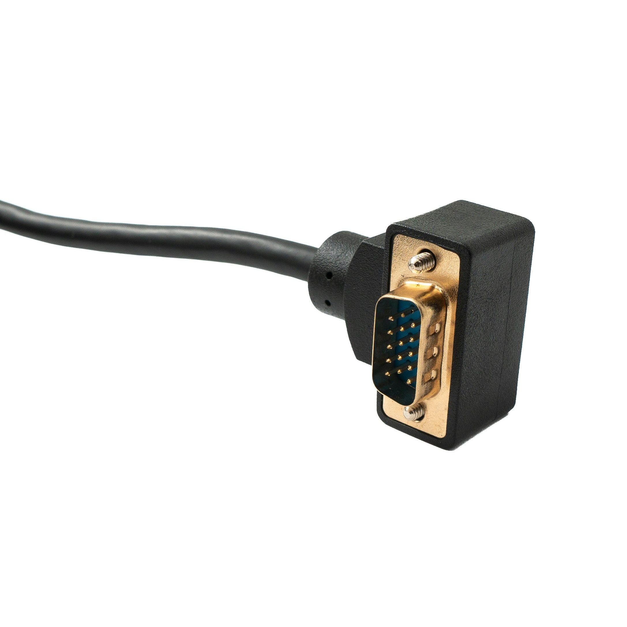 SYSTEM-S D Sub15 Kabel 150 cm HD VGA 15 Pin Stecker zu Stecker DB15 Winkel Down Angled