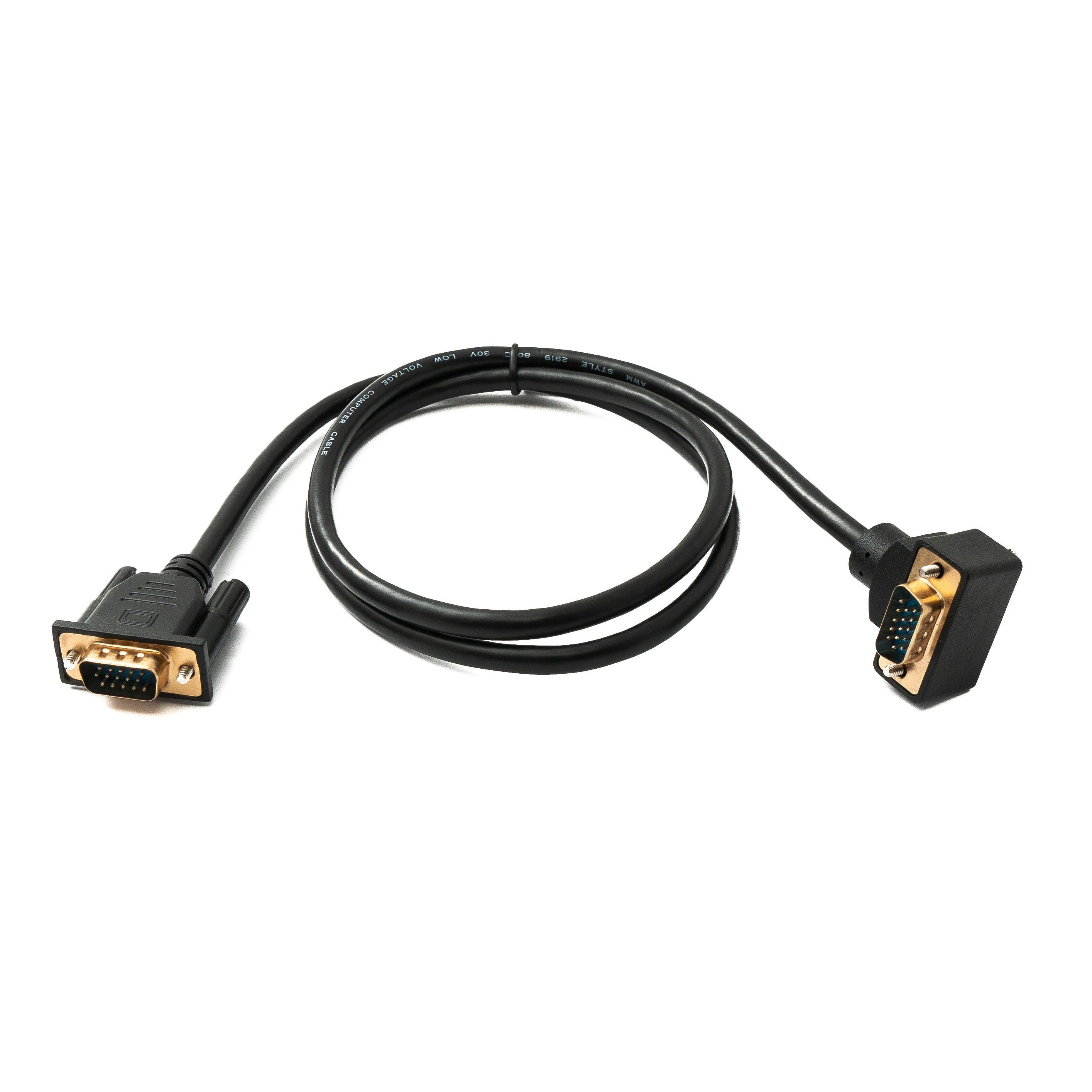 D Sub15 VGA Kabel 100 Cm Hochwertiges Stecker Zu Stecker DB15 Up Angled Winkelkabel