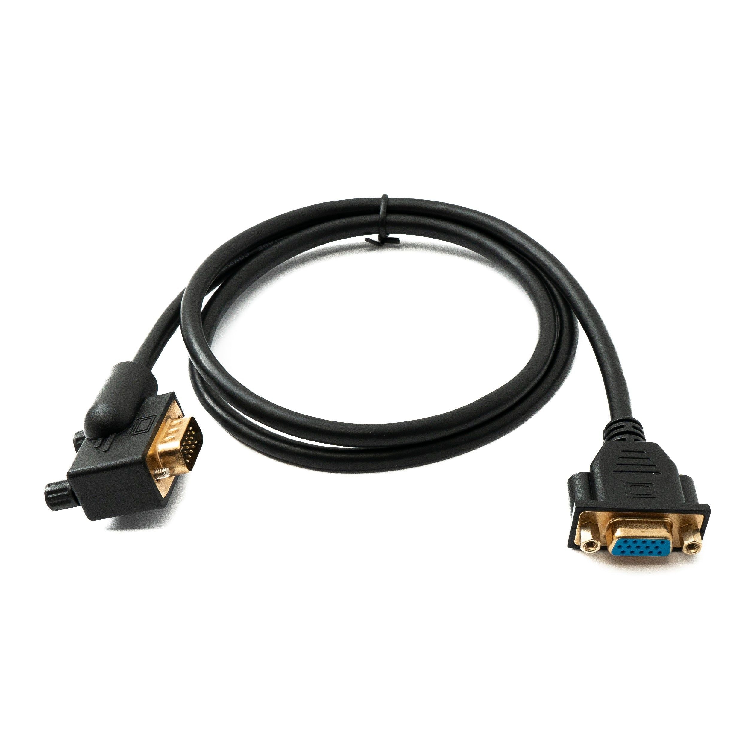 SYSTEM-S D Sub15 Kabel 100 cm HD VGA 15 Pin Stecker zu Buchse DB15 Winkel Right Angled
