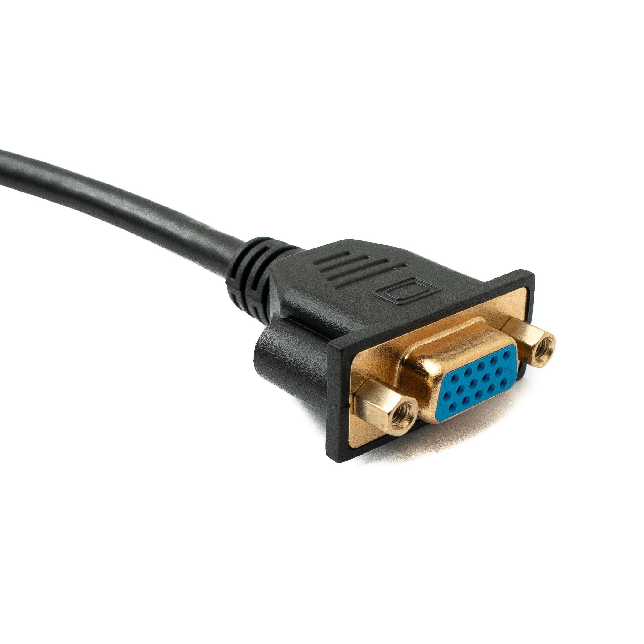 SYSTEM-S D Sub15 Kabel 100 cm HD VGA 15 Pin Stecker zu Buchse DB15 Winkel Right Angled