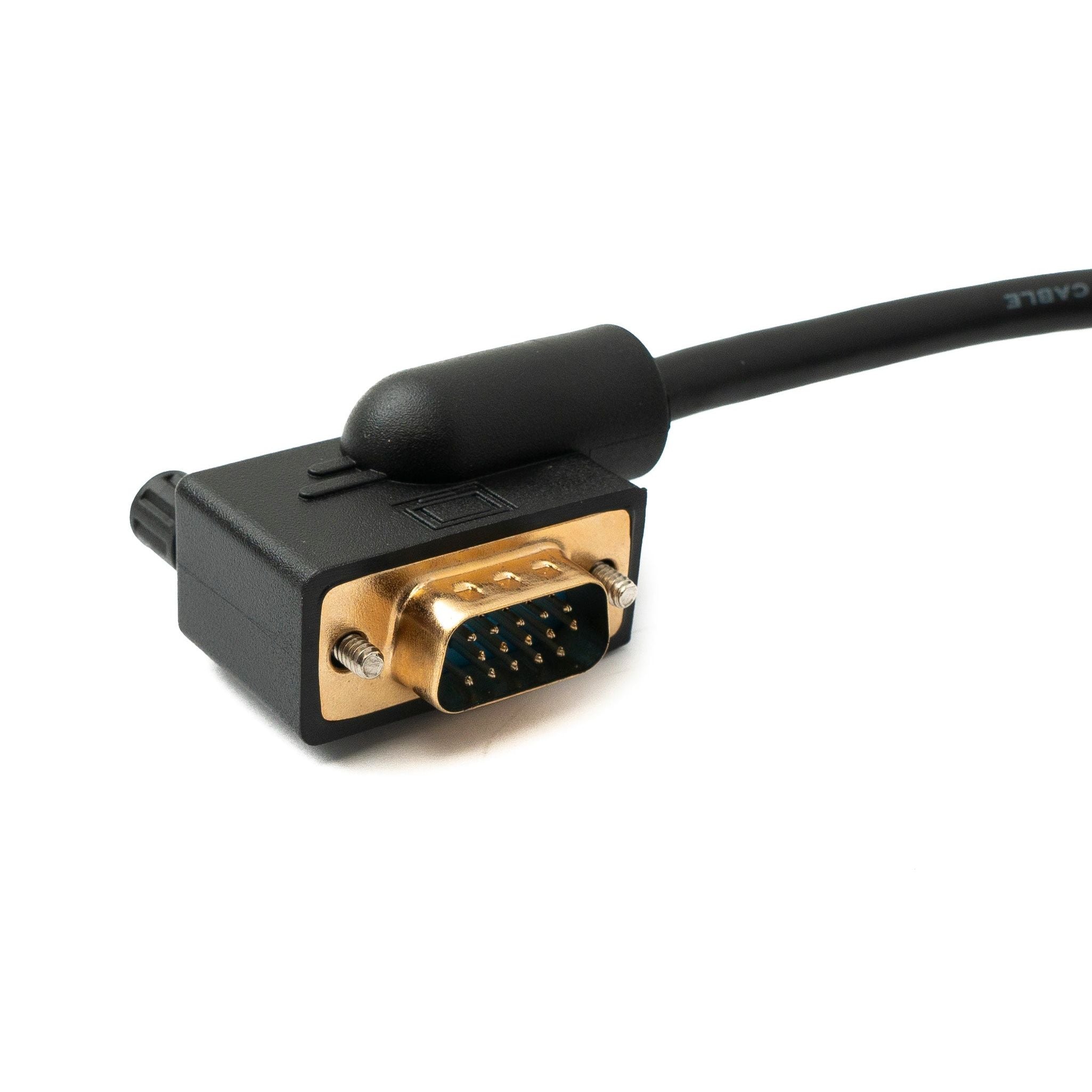 SYSTEM-S D Sub15 Kabel 100 cm HD VGA 15 Pin Stecker zu Buchse DB15 Winkel Right Angled
