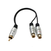 Systemhaus Zakaria Y Cinch RCA Kabel 25 Zentimeter Von 1x Stecker Zu 2x Buchsen Audio Schwarz