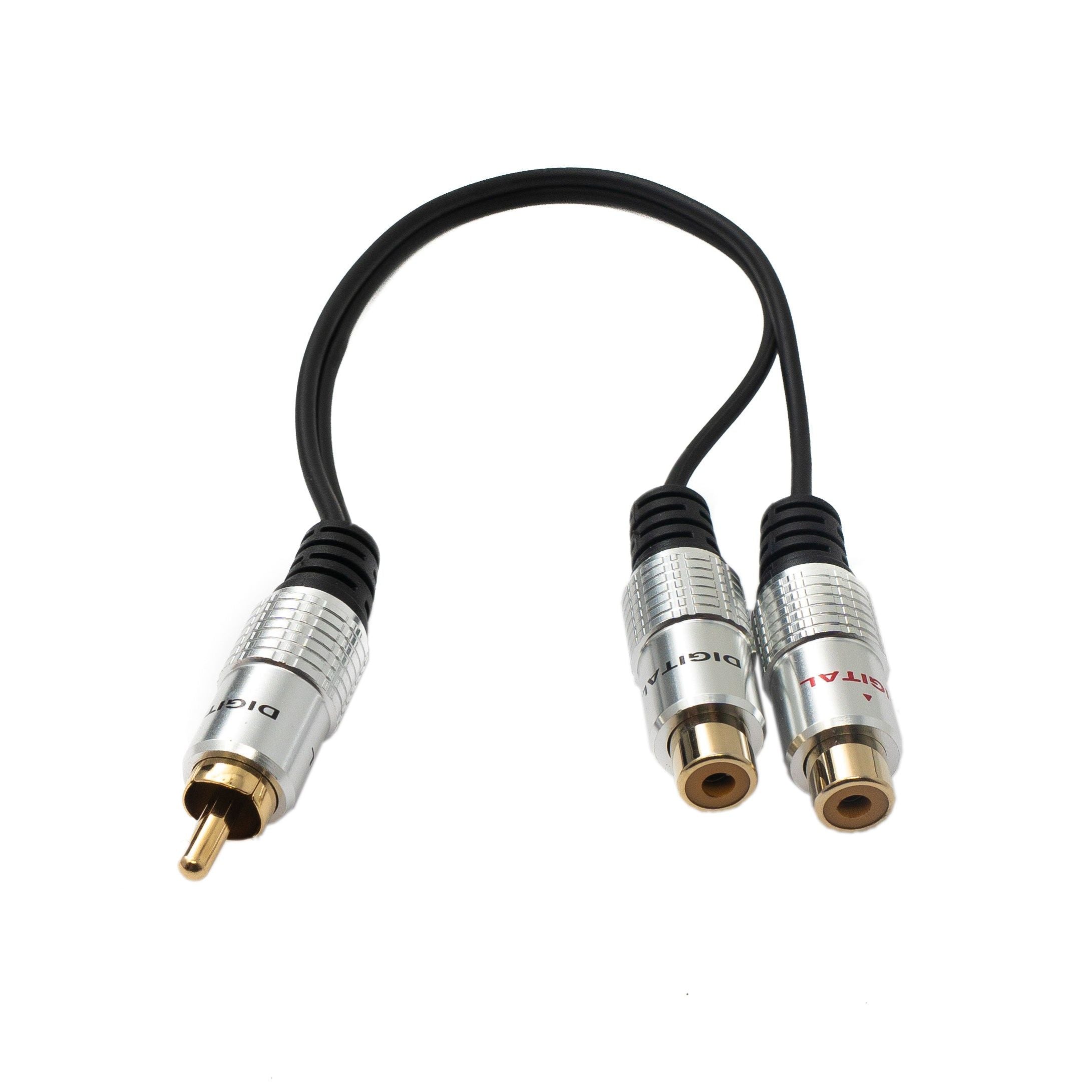Systemhaus Zakaria Y Cinch RCA Kabel 25 Zentimeter Von 1x Stecker Zu 2x Buchsen Audio Schwarz