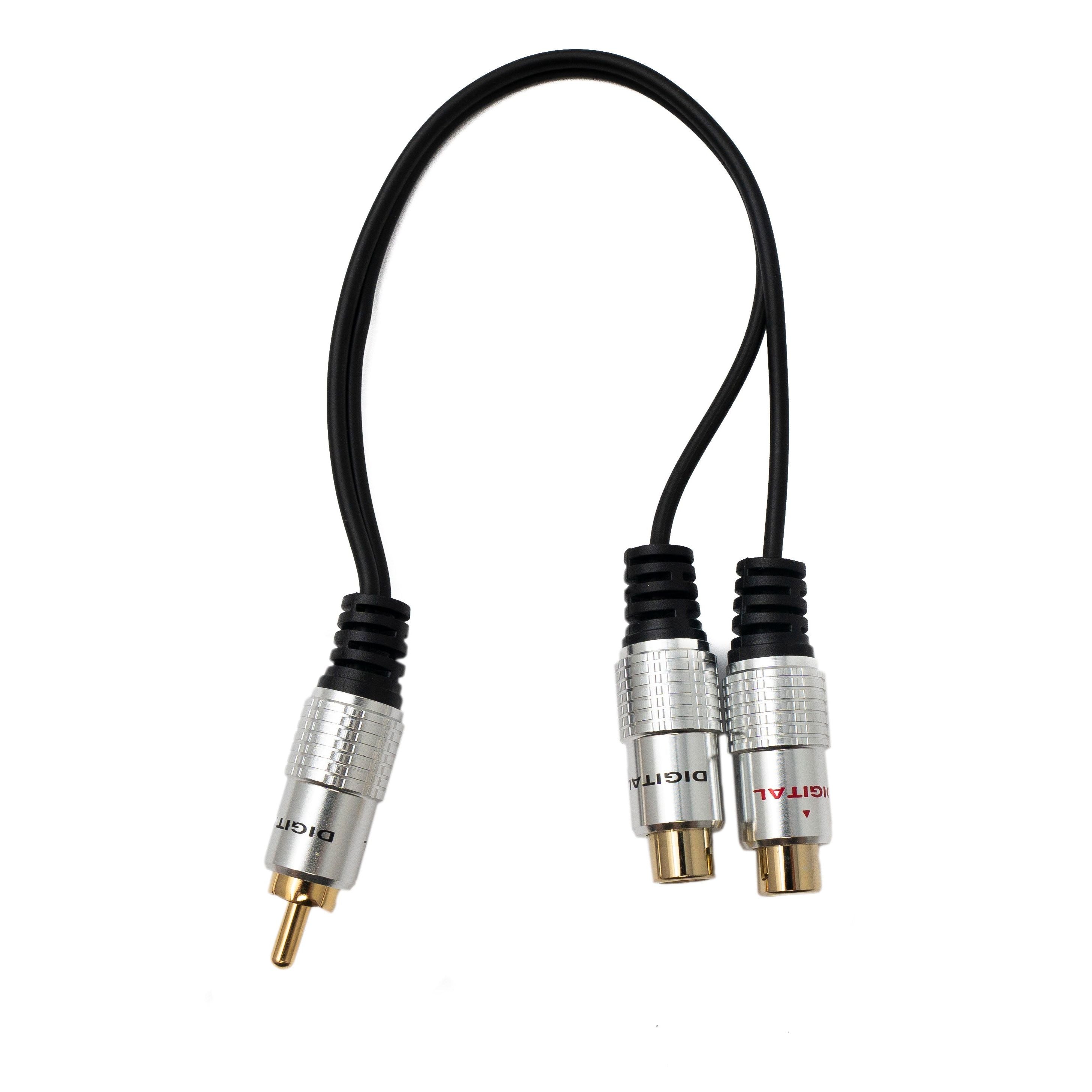 Systemhaus Zakaria Y Cinch RCA Kabel 25 Zentimeter Von 1x Stecker Zu 2x Buchsen Audio Schwarz