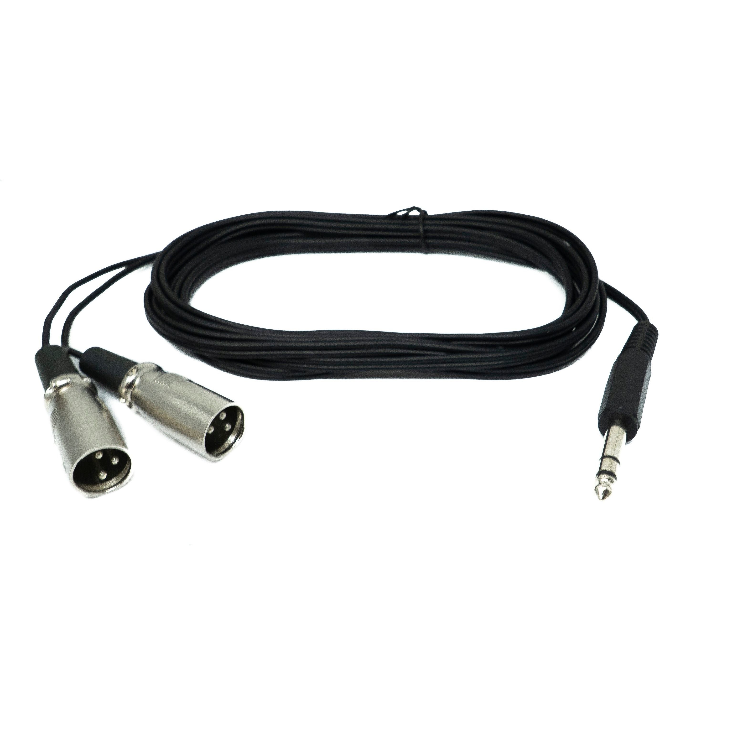 Audio Y Kabel 3 m TRS 6,35 mm Stecker zu 2x XLR 3 polig Profi Audio Kabel für Mischpulte