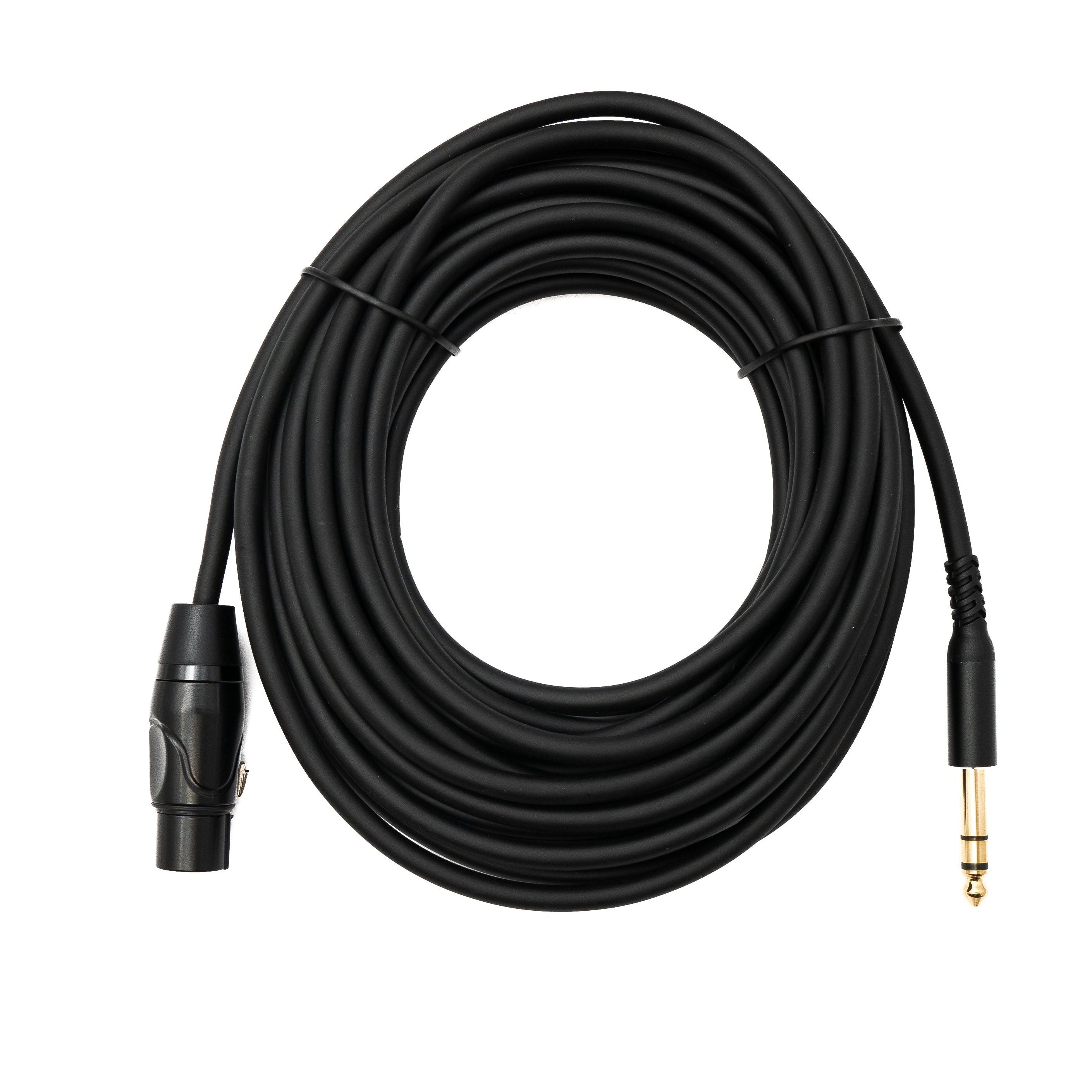SYSTEM-S Audio Kabel 10 m 6.35 mm Klinke Stecker zu XLR 3 Pin Buchse in Schwarz
