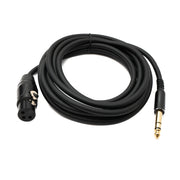 SYSTEM-S Audio Kabel 3 m 6.35 mm Klinke Stecker zu XLR 3 Pin Buchse in Schwarz