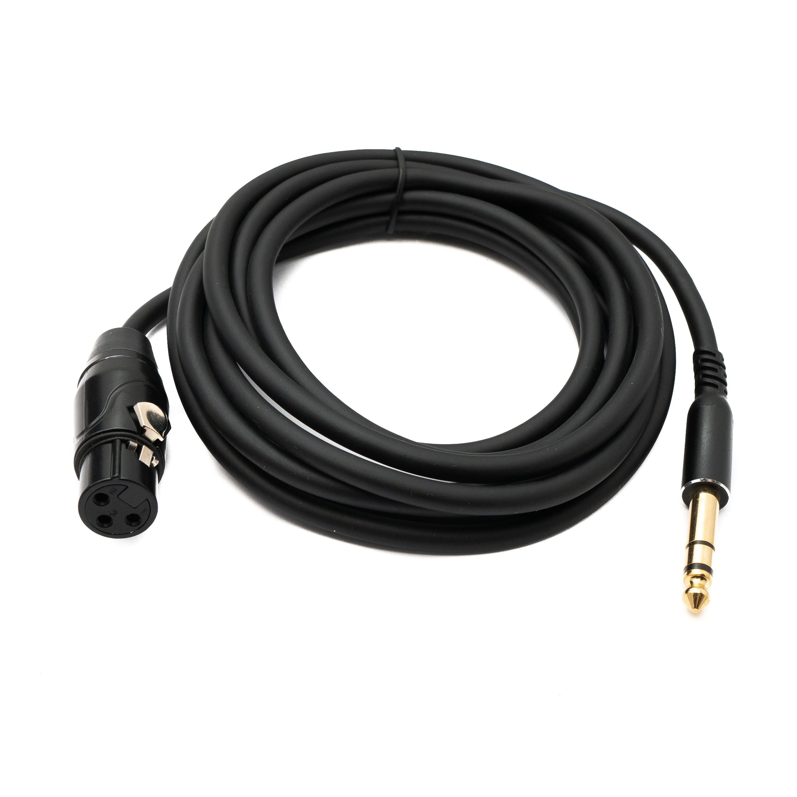 SYSTEM-S Audio Kabel 3 m 6.35 mm Klinke Stecker zu XLR 3 Pin Buchse in Schwarz