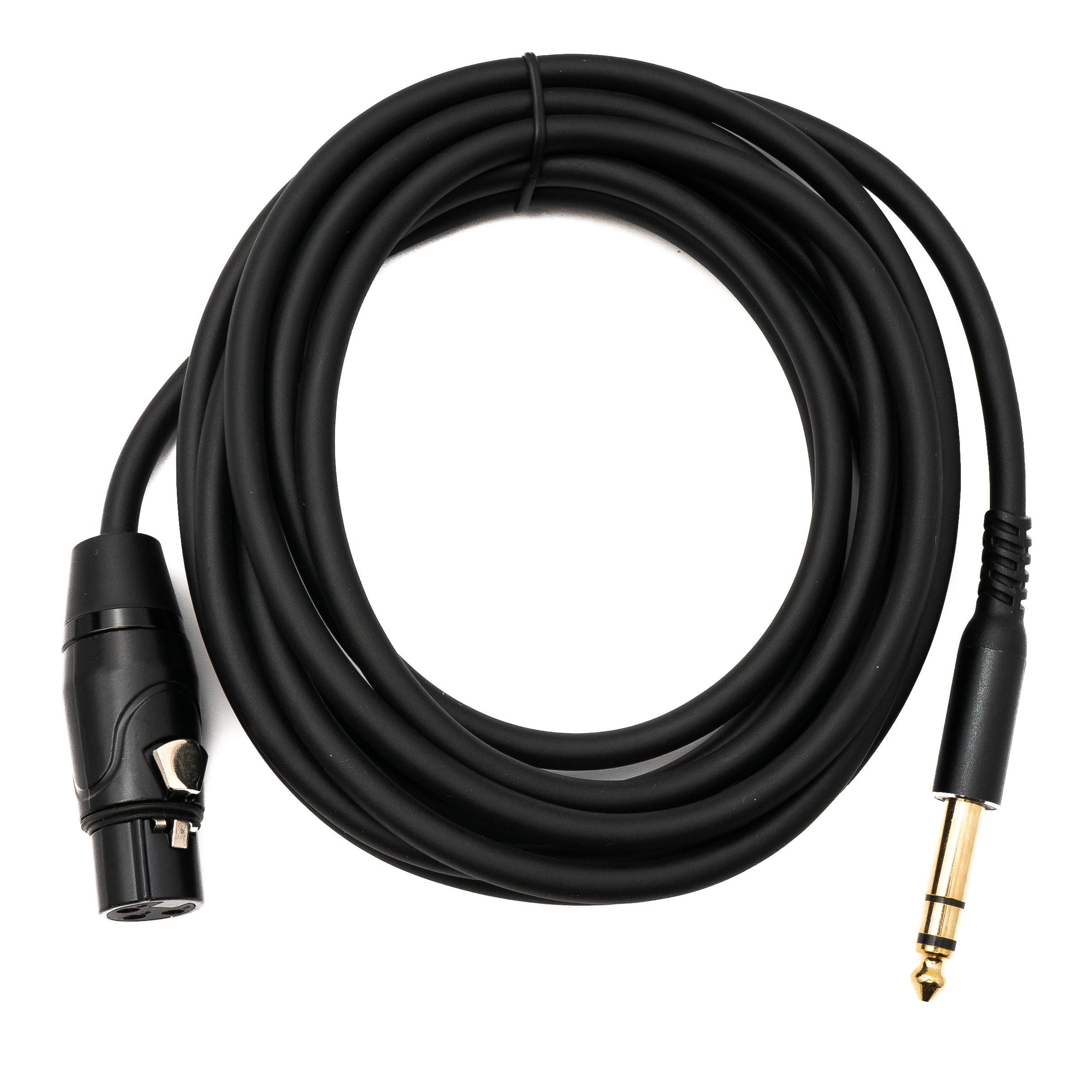 SYSTEM-S Audio Kabel 3 m 6.35 mm Klinke Stecker zu XLR 3 Pin Buchse in Schwarz