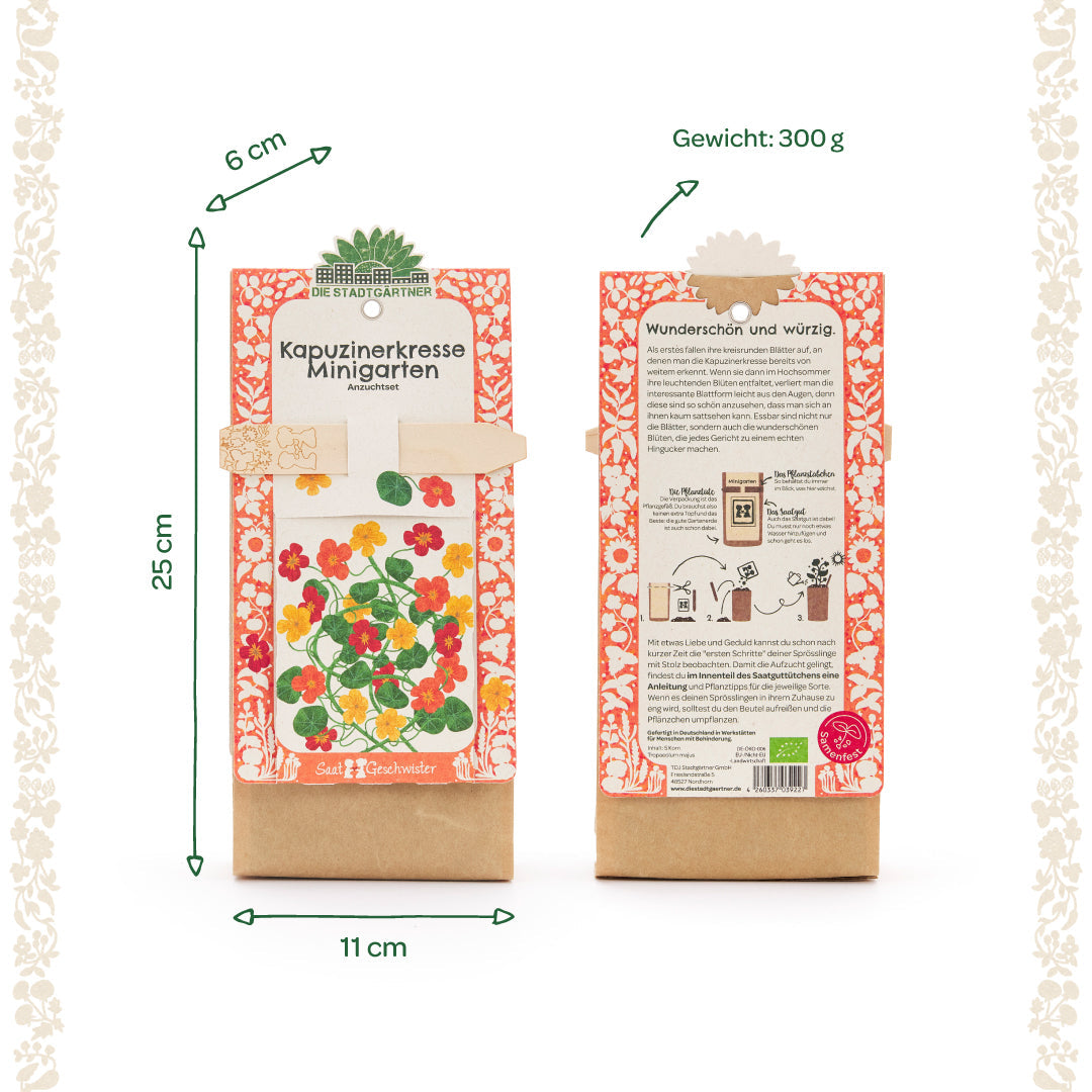 Anzuchtset – Minigarten BIO-Kapuzinerkresse