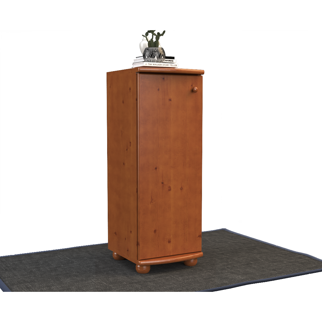 Anika Kiefer Massivholz Kommode | 1-Türig | 3-Regalfächer | 100% Bio Kiefer