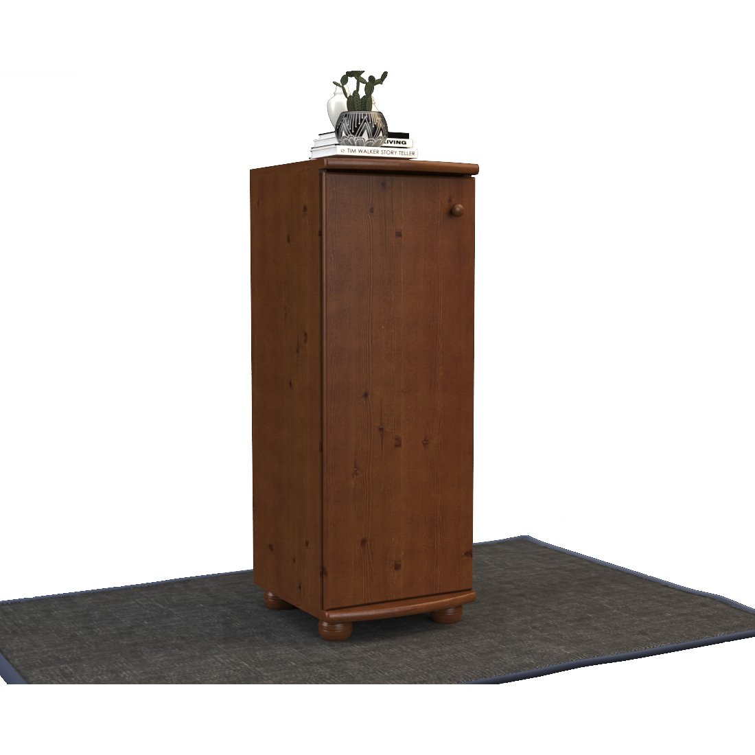 Anika Kiefer Massivholz Kommode | 1-Türig | 3-Regalfächer | 100% Bio Kiefer